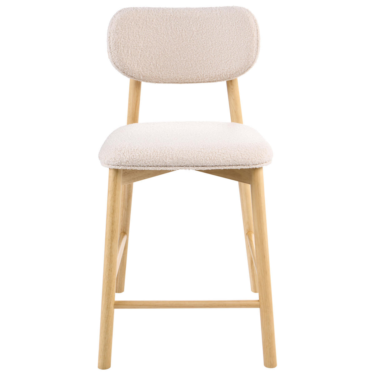BARSTUHL 2er-Set Bouclé Hellbraun/Beige Mills - Hellbraun, Textil (51/96/61cm) - Beliani