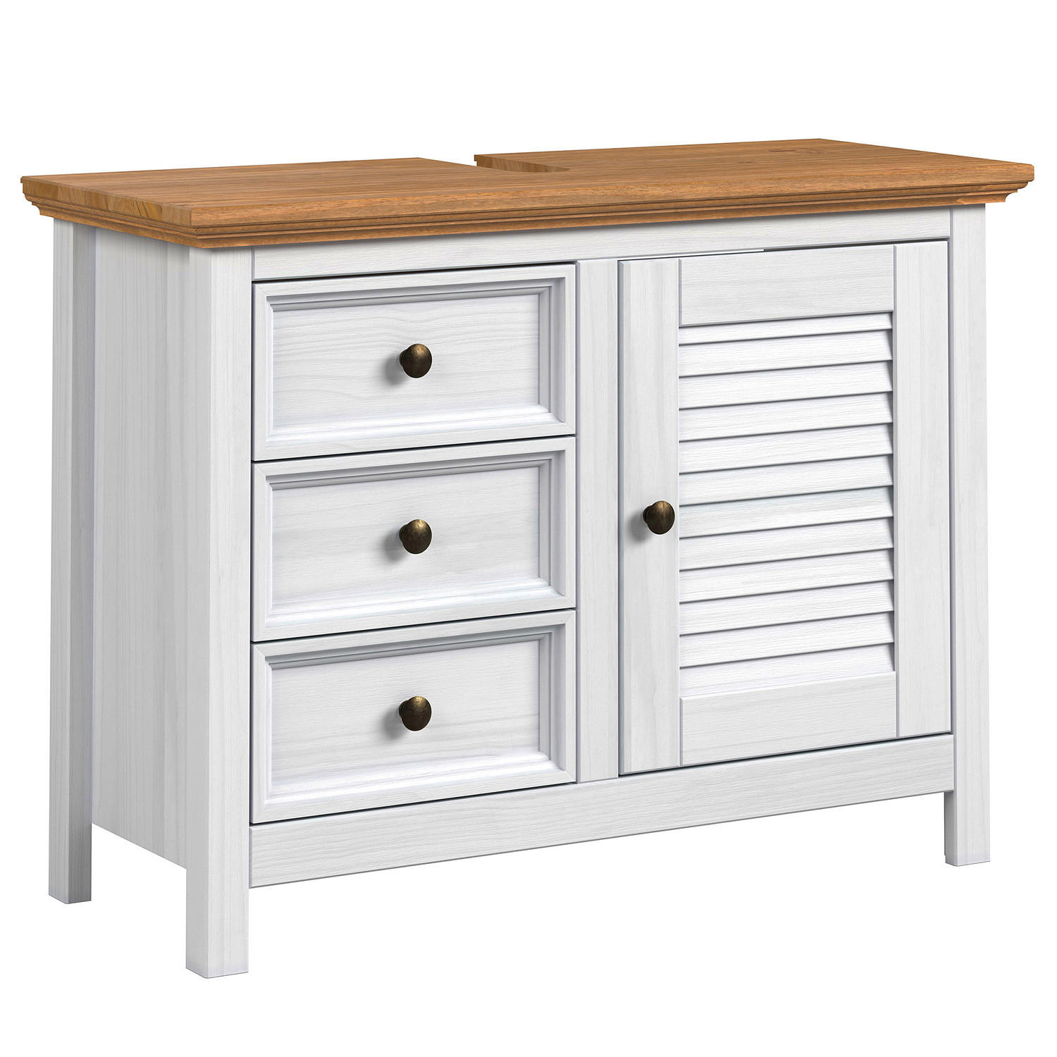 WASCHBECKENUNTERSCHRANK - Kiefer - Kieferfarben, Holz (86/63/35cm) - home24