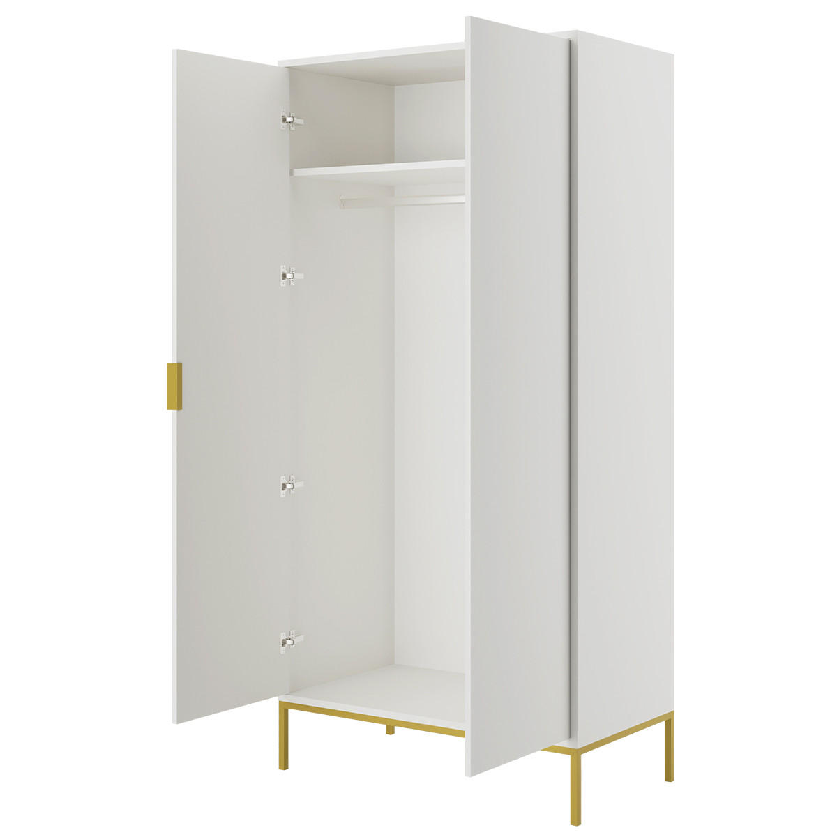 SKŘÍŇ 2DVEŘOVÁ Seattle Bílá - bílá/zlatá, kompozitní dřevo (100/205.4/55cm) - Petits-meubles