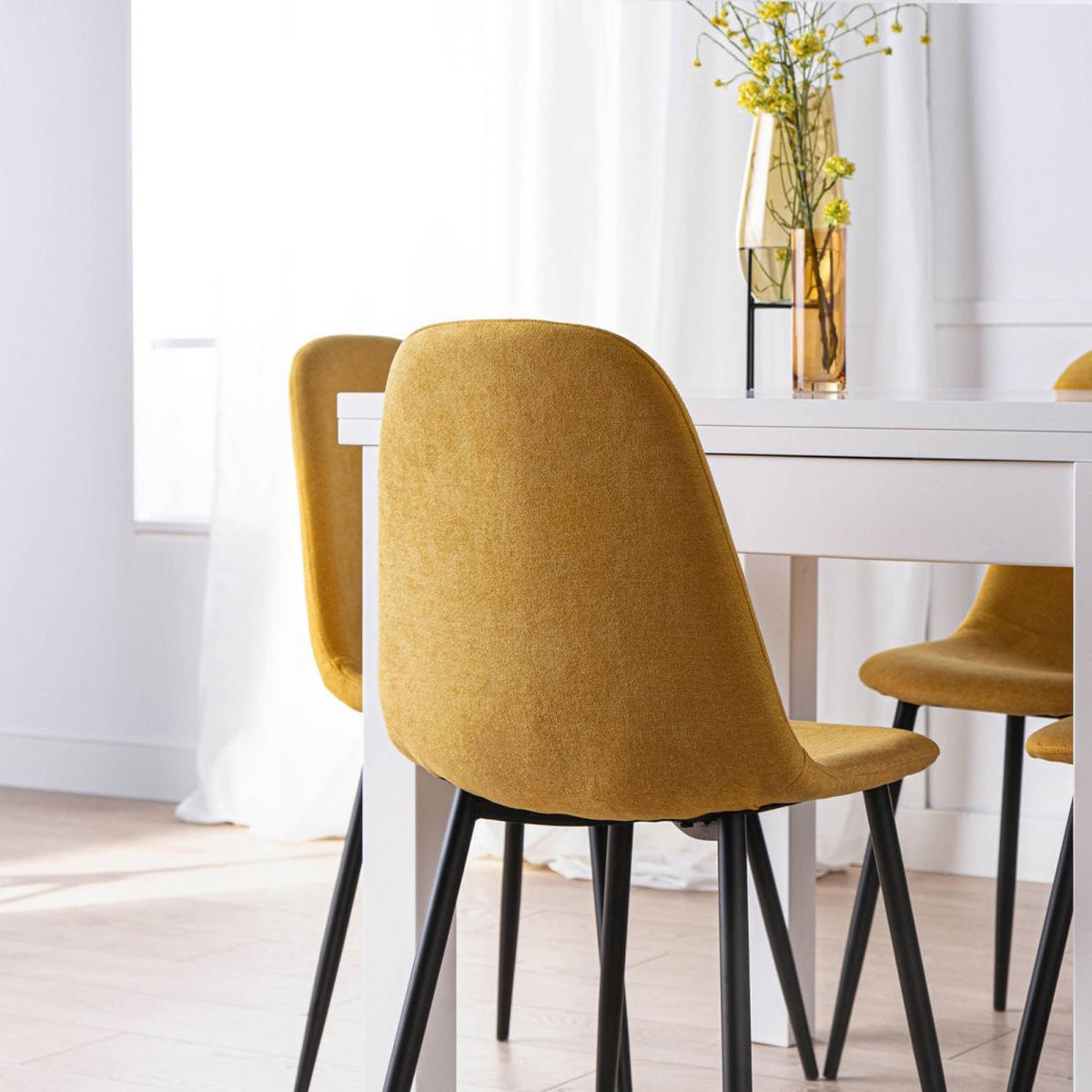 ESSZIMMERSTUHL Ellis Senf / Gelb 45 cm x 86 cm - Dunkelgelb, Textil (45/86/52cm)