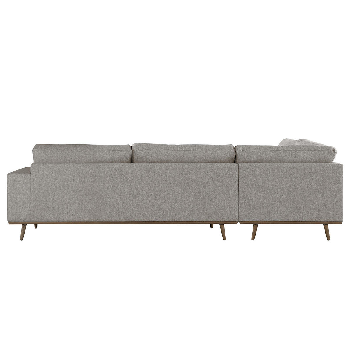 ECKSOFA mit Ottomane - Eichefarben/Graubraun, Eichenholz/Textil (287/219cm) - home24