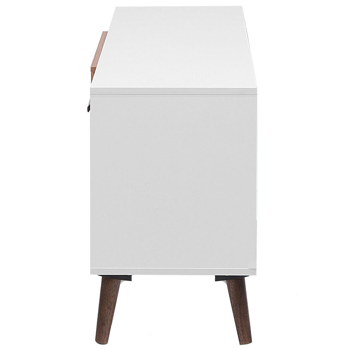 TV-MÖBEL Weiß, Dunkelbraun ALLOA 40/180/60 cm - Weiß, Holzwerkstoff (180/60/40cm) - Beliani