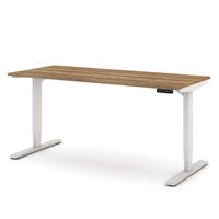 SCHREIBTISCH Elektrisch höhenverstellbarer Schreibtisch Y-Line Eiche Tabak Signalweiß 160/70/62-127cm - Eiche Wotan/Weiß, Holzwerkstoff/Metall (70/160/127cm) - ASSMANN