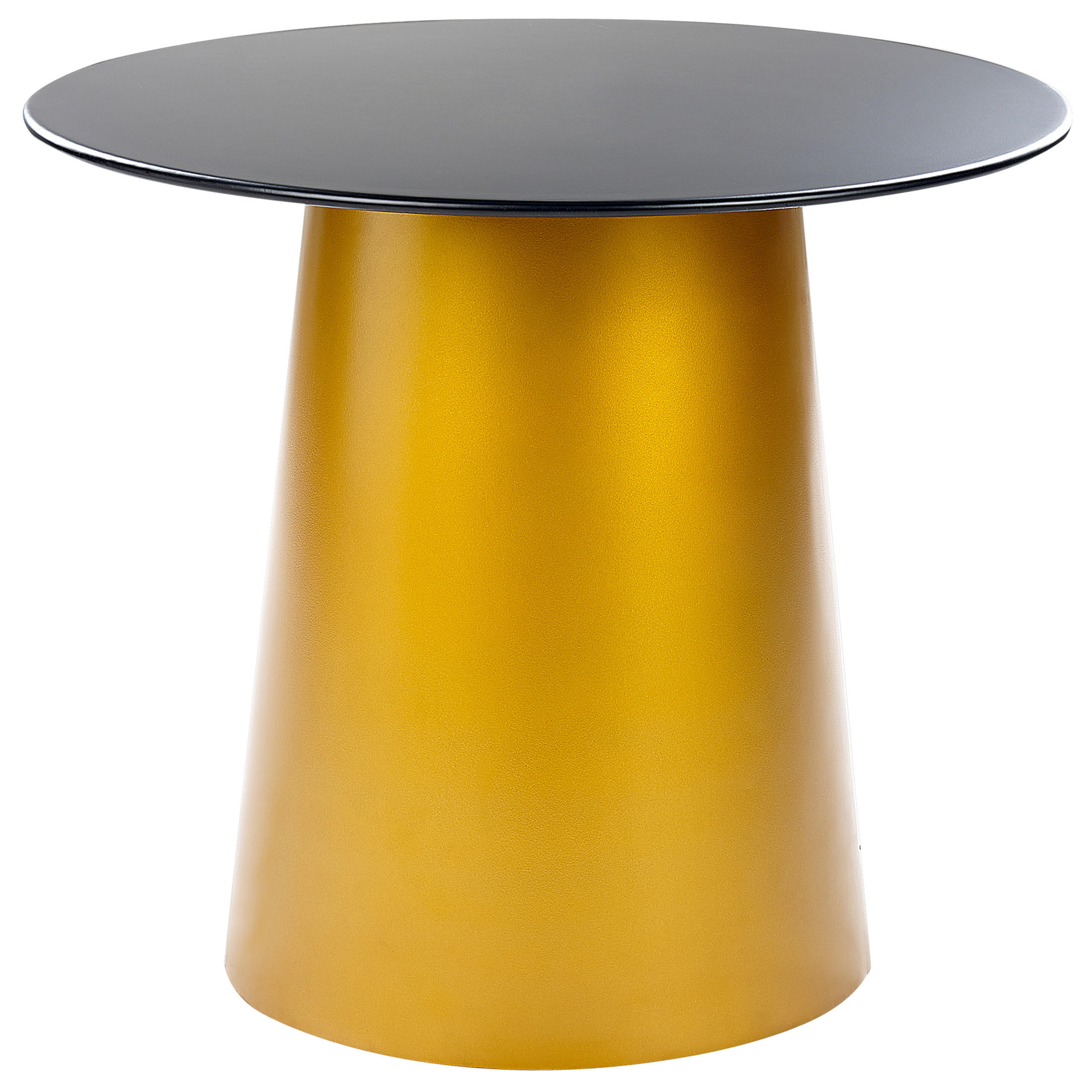 BEISTELLTISCH schwarz/gold rund 56 cm Kerang - Goldfarben/Schwarz, Metall (56/56/48cm) - Beliani