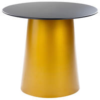 BEISTELLTISCH schwarz/gold rund 56 cm Kerang - Goldfarben/Schwarz, Metall (56/56/48cm) - Beliani