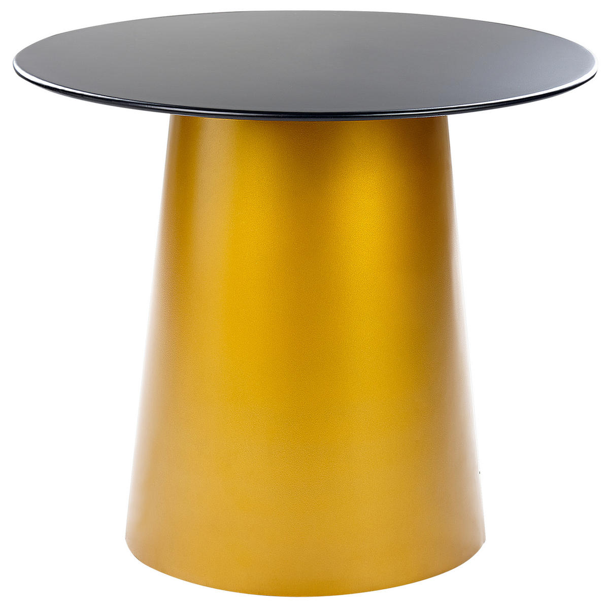 BEISTELLTISCH schwarz/gold rund 56 cm Kerang - Goldfarben/Schwarz, Metall (56/56/48cm) - Beliani