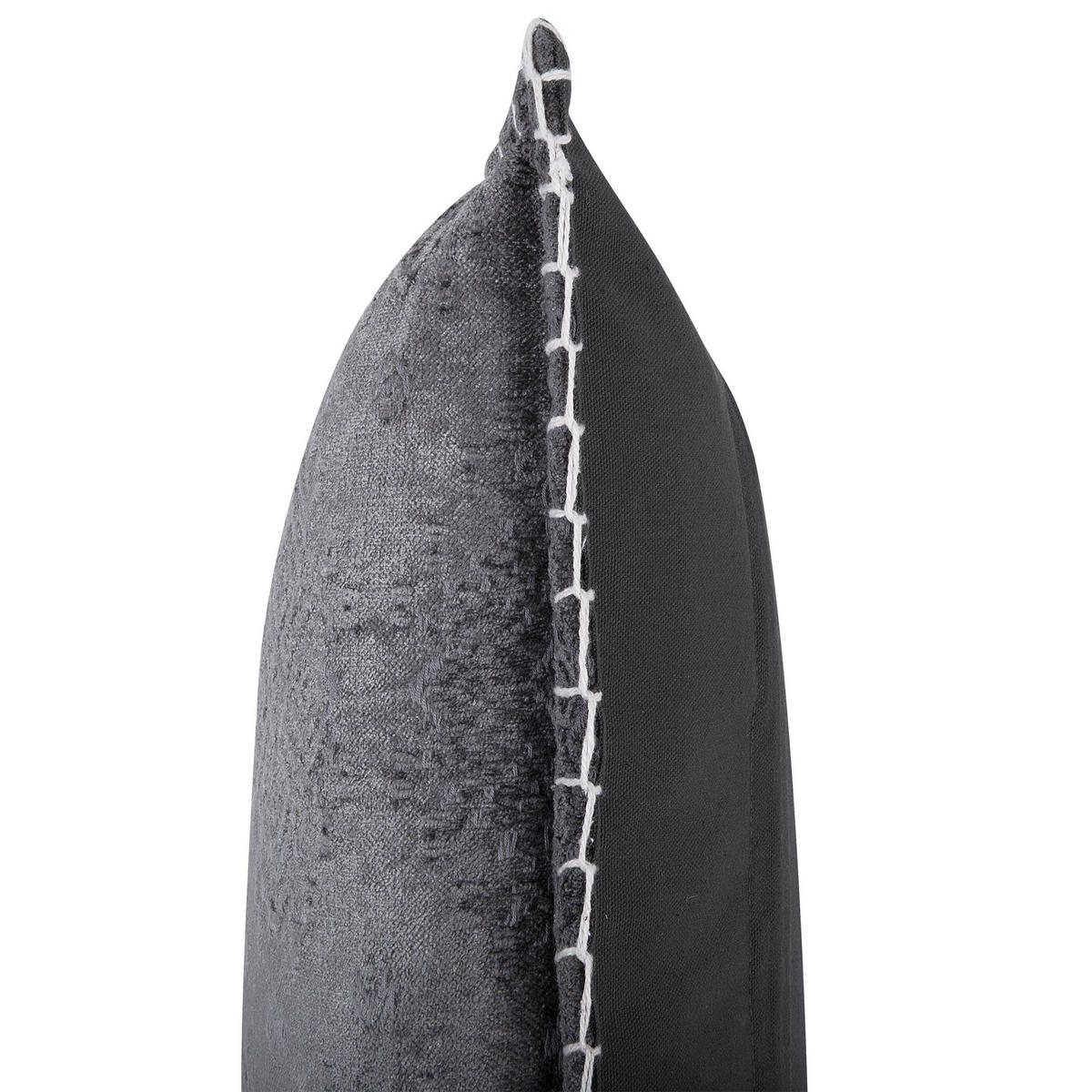 DEKOKISSEN 2er-Set Dunkelgrau 45/45 cm Melur - Dunkelgrau, Naturmaterialen (45/45cm) - Beliani