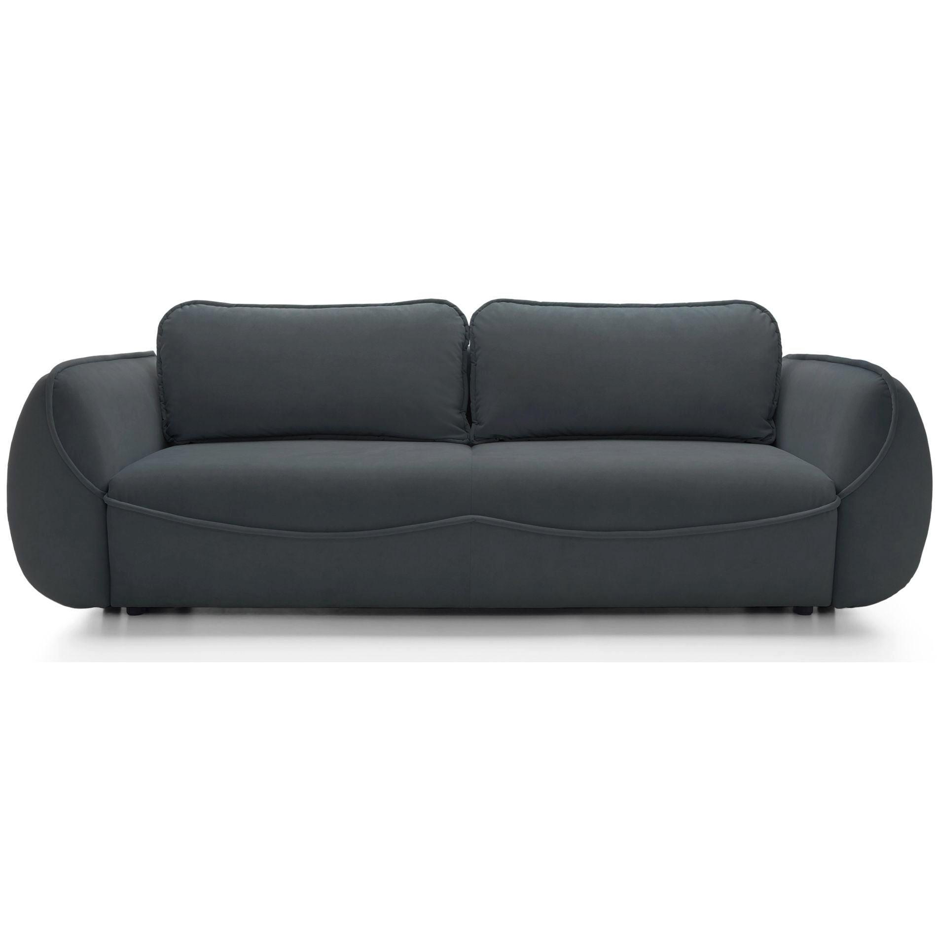 3-SITZER SOFA Cutie Graphit Easy-Clean-Velours - Schwarz, Textil (257/90/114cm) - Selsey