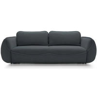 3-SITZER SOFA Cutie Graphit Easy-Clean-Velours - Schwarz, Textil (257/90/114cm) - Selsey