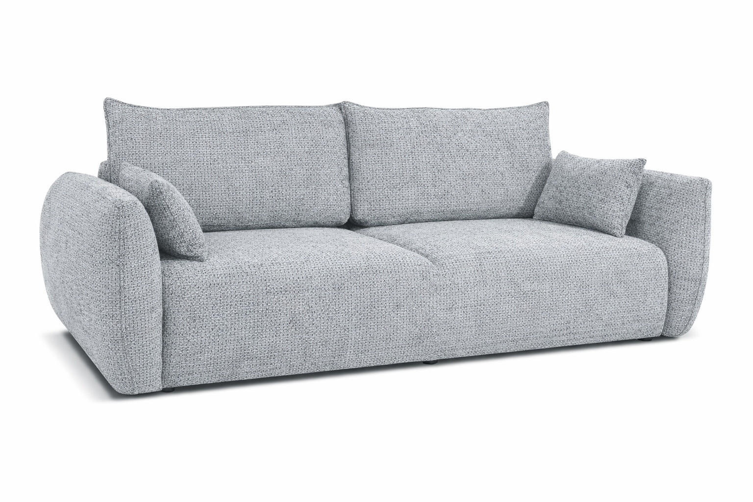 SOFA Mit Schlaffunktion Und Bettkasten, Chenille-Stoff Artico, Cement, Zephira - Hellgrau, Holz (238/87/102cm) - Kaiser Möbel