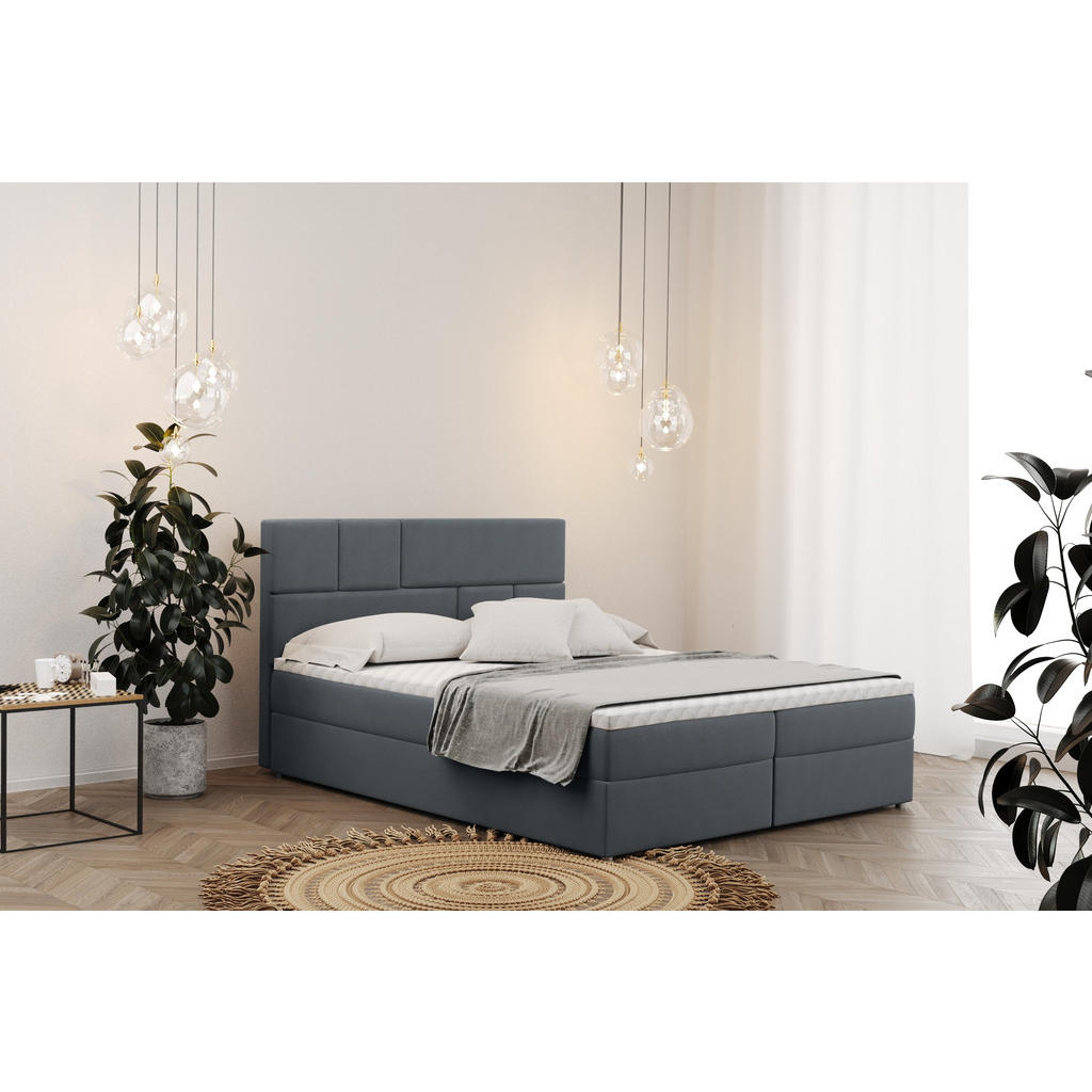 Thumbnail - Kaiser Möbel Boxbett, Grau, Textil, H3, Höhe ca. 20 cm, einzeln stellbar,Rechteckig, Kufe, 180x200 cm, Schlafzimmer, Bet...