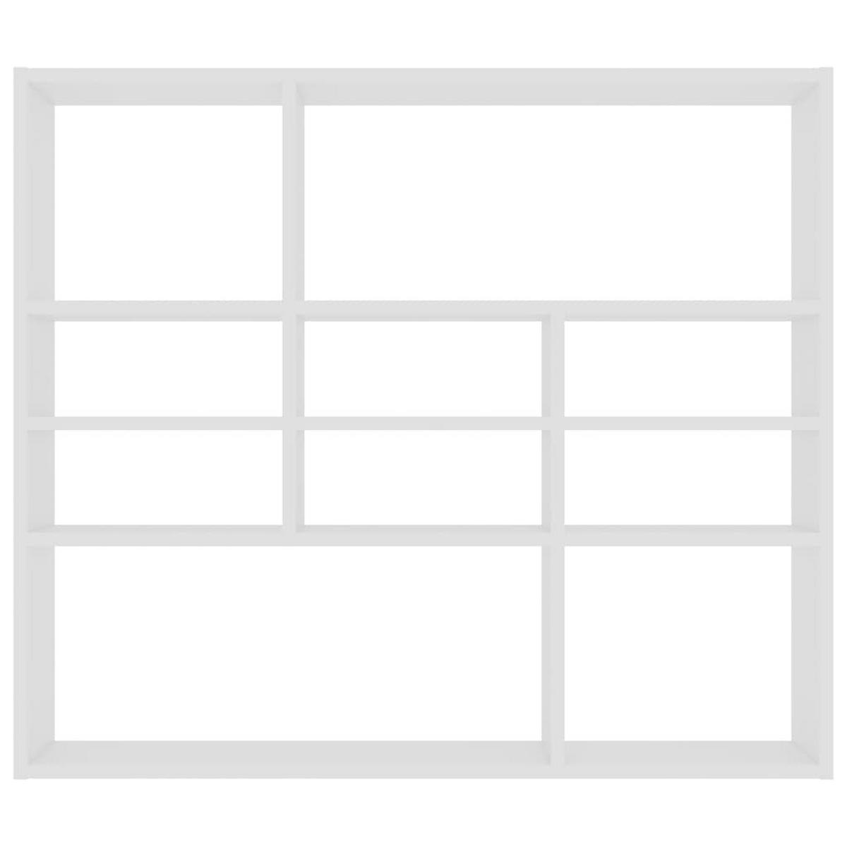 WANDREGAL mit 10 Fächern 90/16/78 cm aus Holzwerkstoff Weiß - Weiß, Holz (90/78/16cm) - vidaXL