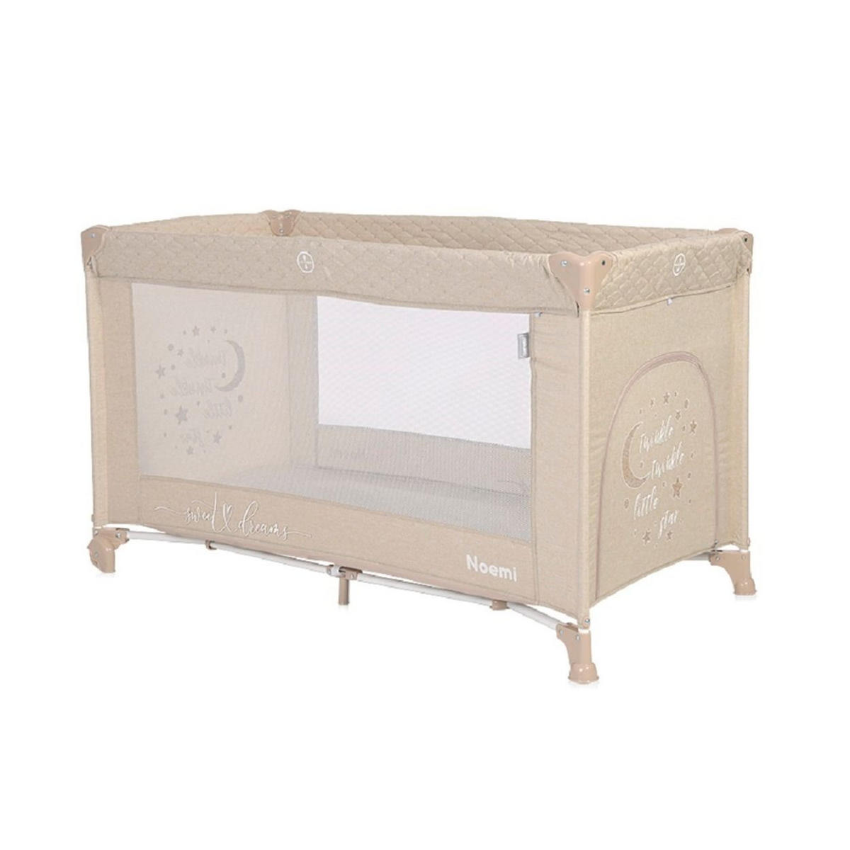 BABYREISEBETT Laufstall Noemi hellbraun eine Ebene, seitliche Öffnung, Matratze - Braun, Kunststoff (60/120cm) - Lorelli