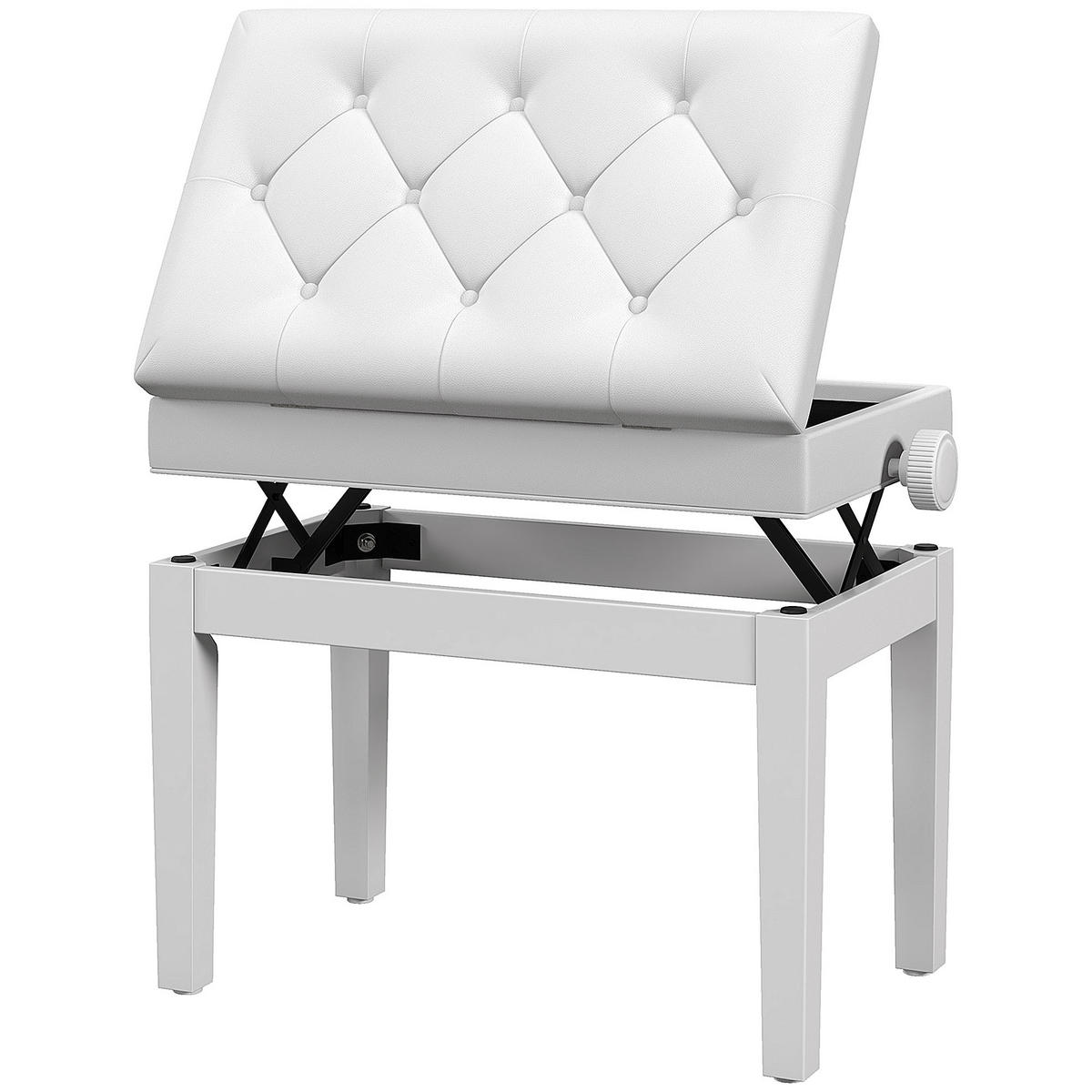 HOCKER DE-16416 höhenverstellbar mit Staufach Weiß - Weiß, Holzwerkstoff (33/58/55cm) - ComfortXL