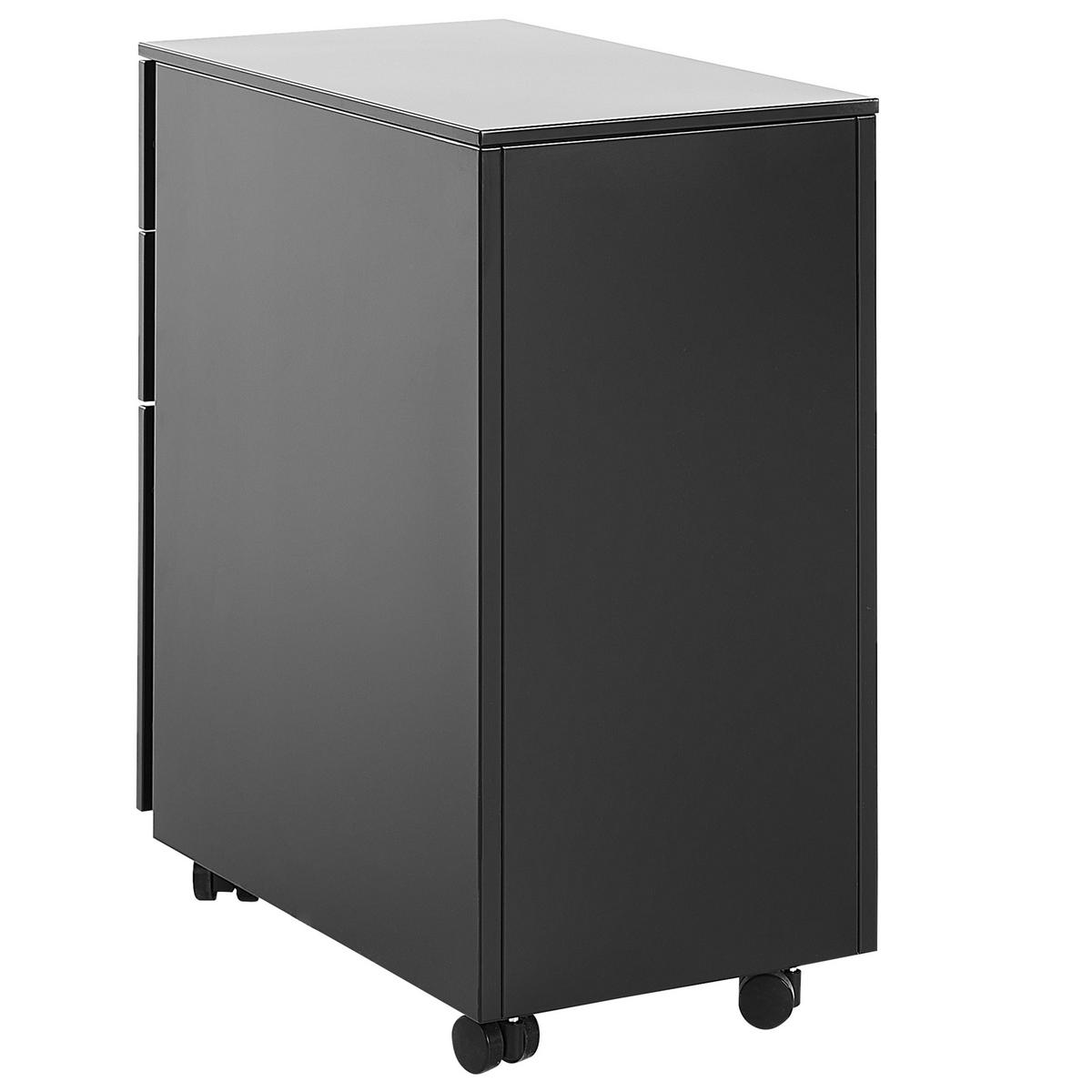 AKTENSCHRANK schwarz Bolsena - Schwarz, Metall (30/60/50cm) - Beliani