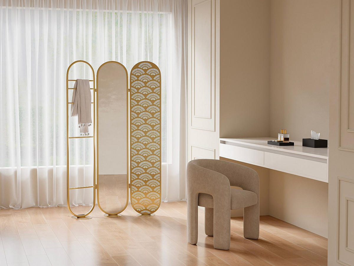 PARAVENT - 117 cmcm x 30 cmcm - Metall - Goldfarben - MAVICA - Goldfarben, Metall (117/175/30cm) - Vente-Unique