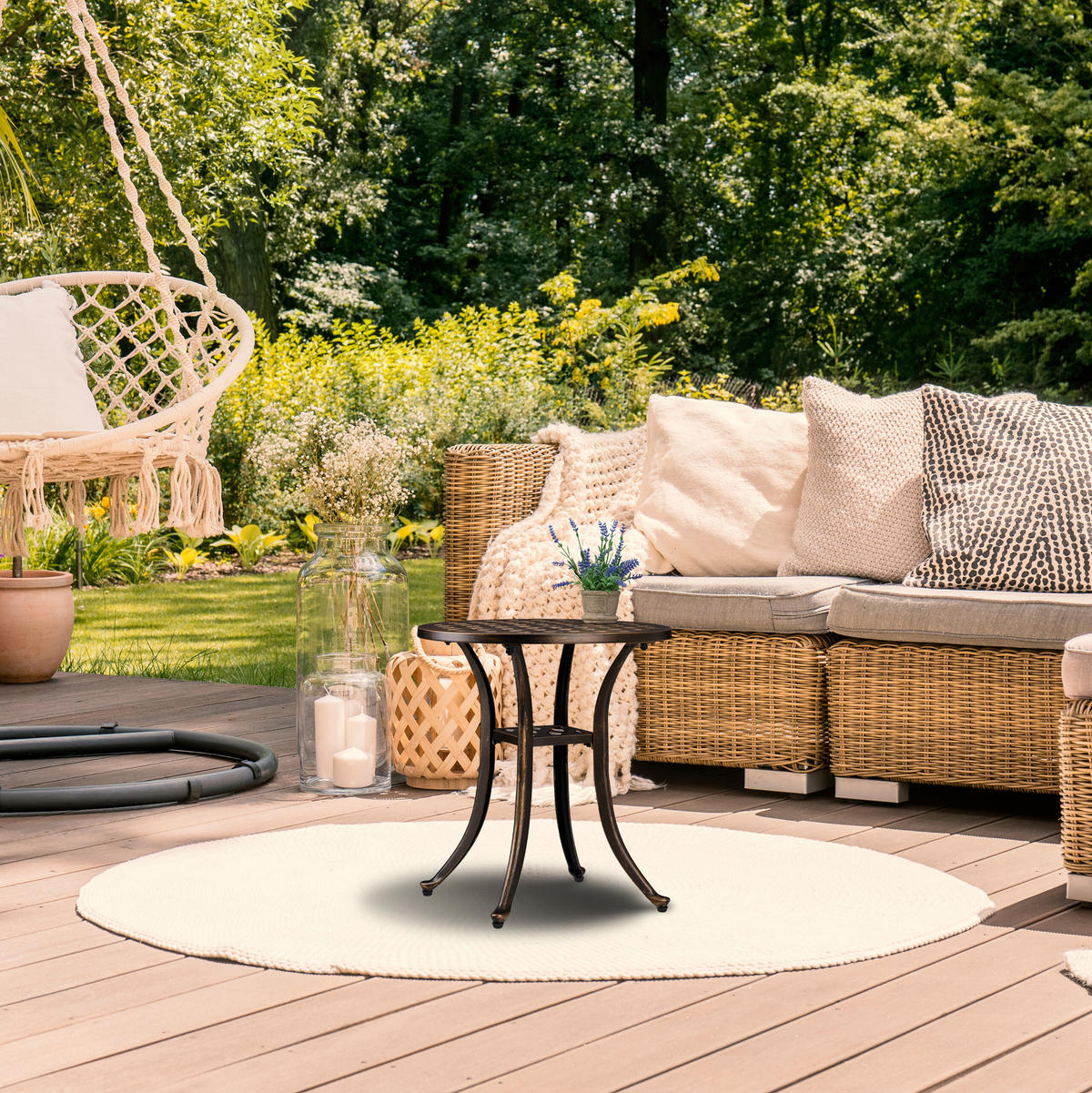 GARTENTISCH - Multicolor, Kunststoff/Metall (49/49/53cm) - Relaxdays