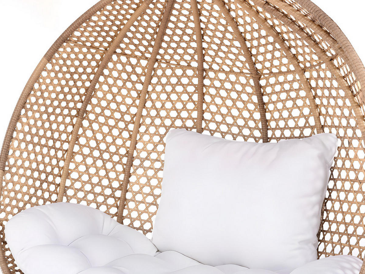 HÄNGESESSEL - 2 Personen - Harz - Beige - - Beige, Kunststoff (130/195/106cm) - Vente-Unique