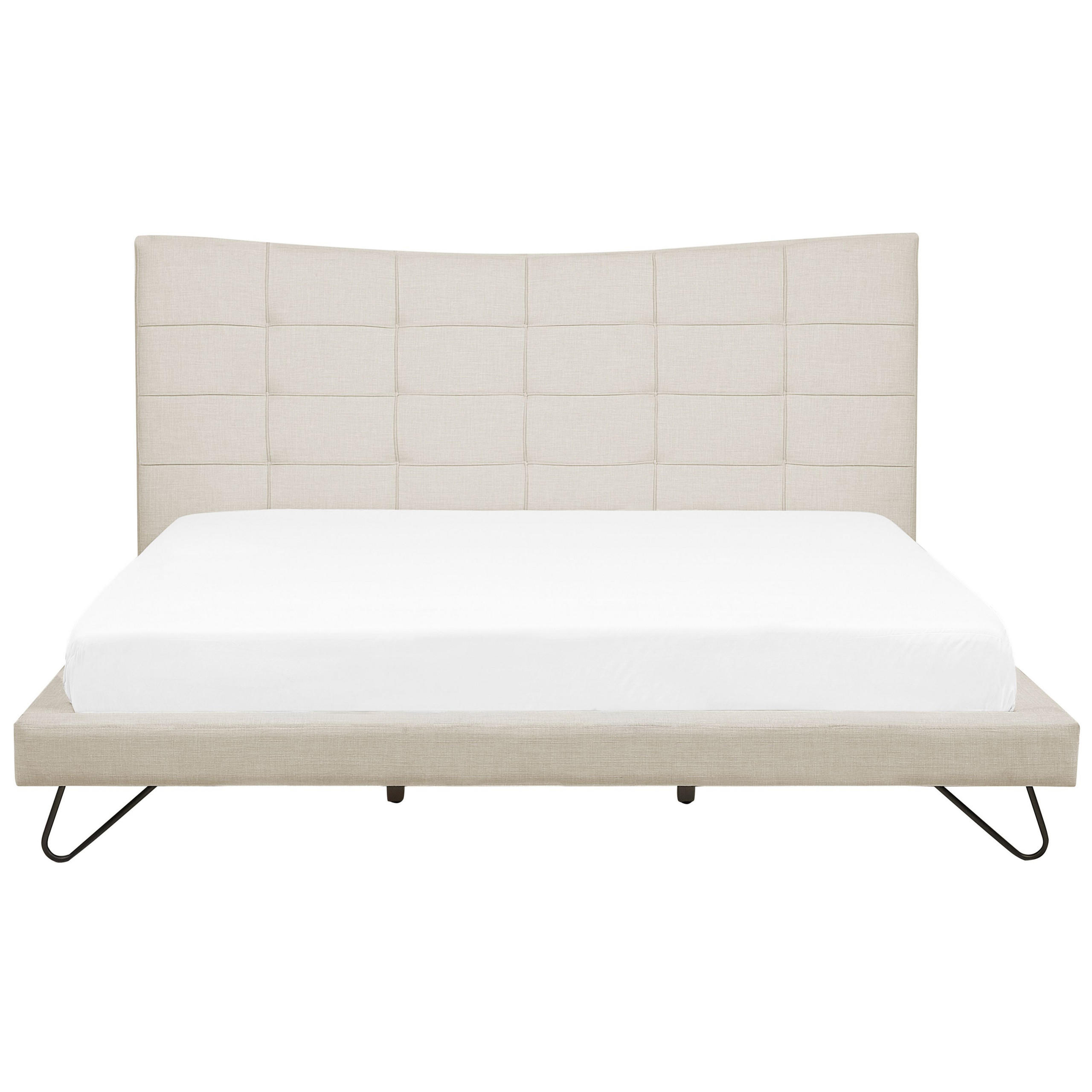 POLSTERBETT 180/200cm Helles Beige Lannion - Beige, Textil (180/200cm) - Beliani