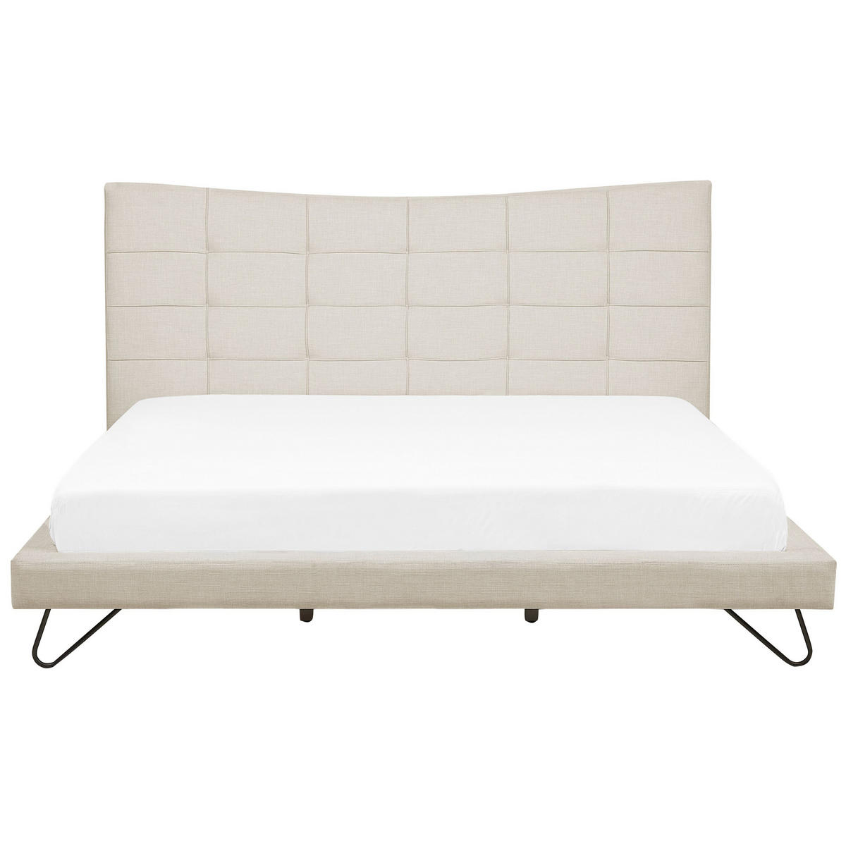 POLSTERBETT 180/200cm Helles Beige Lannion - Beige, Textil (180/200cm) - Beliani