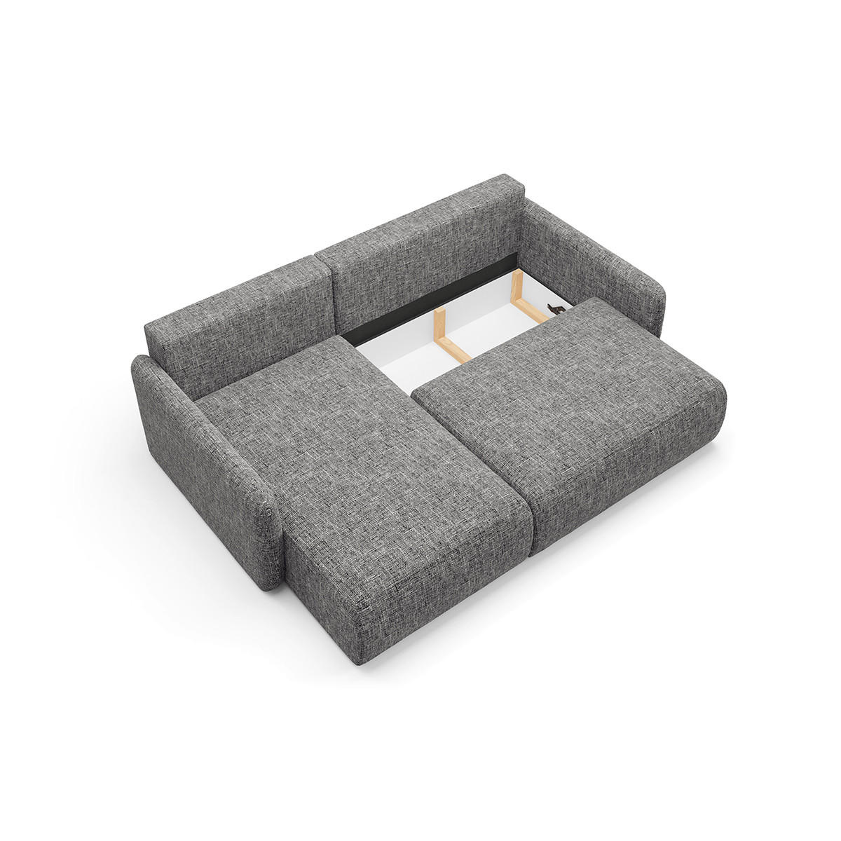 ECKSOFA Lazare 3 Sitzplätze Grau - Grau, Holz (217/148cm) - Petits-meubles