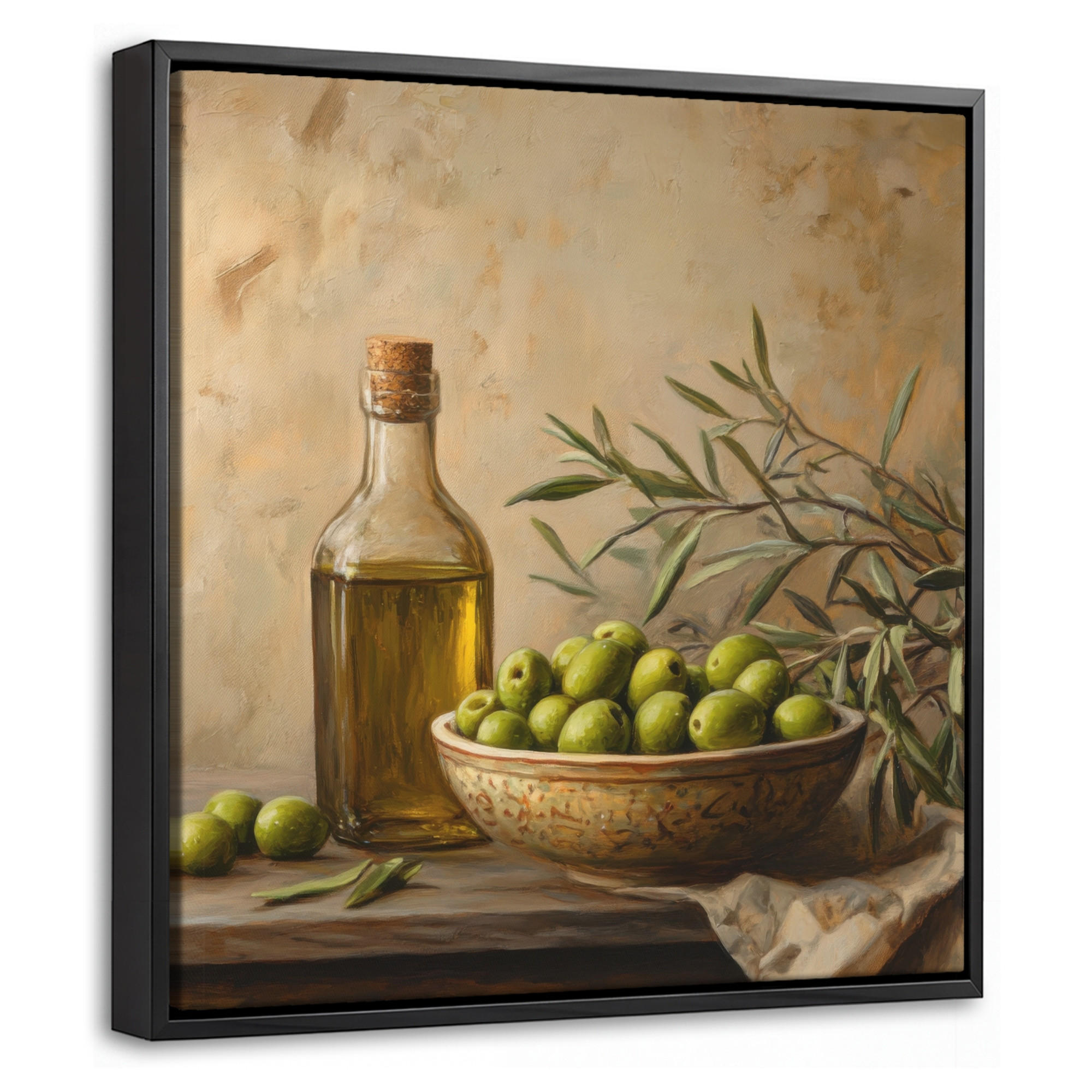 MuchoWow Leinwand Olivgrün 20x20 cm