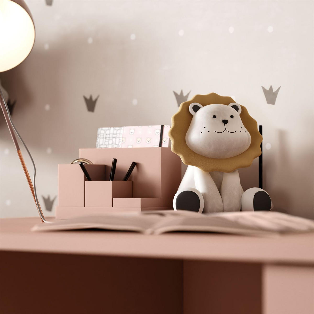 KINDERSCHREIBTISCH BABUSHKA, Natürlich Rosa - Rosa, Holzwerkstoff (113/75/65cm)