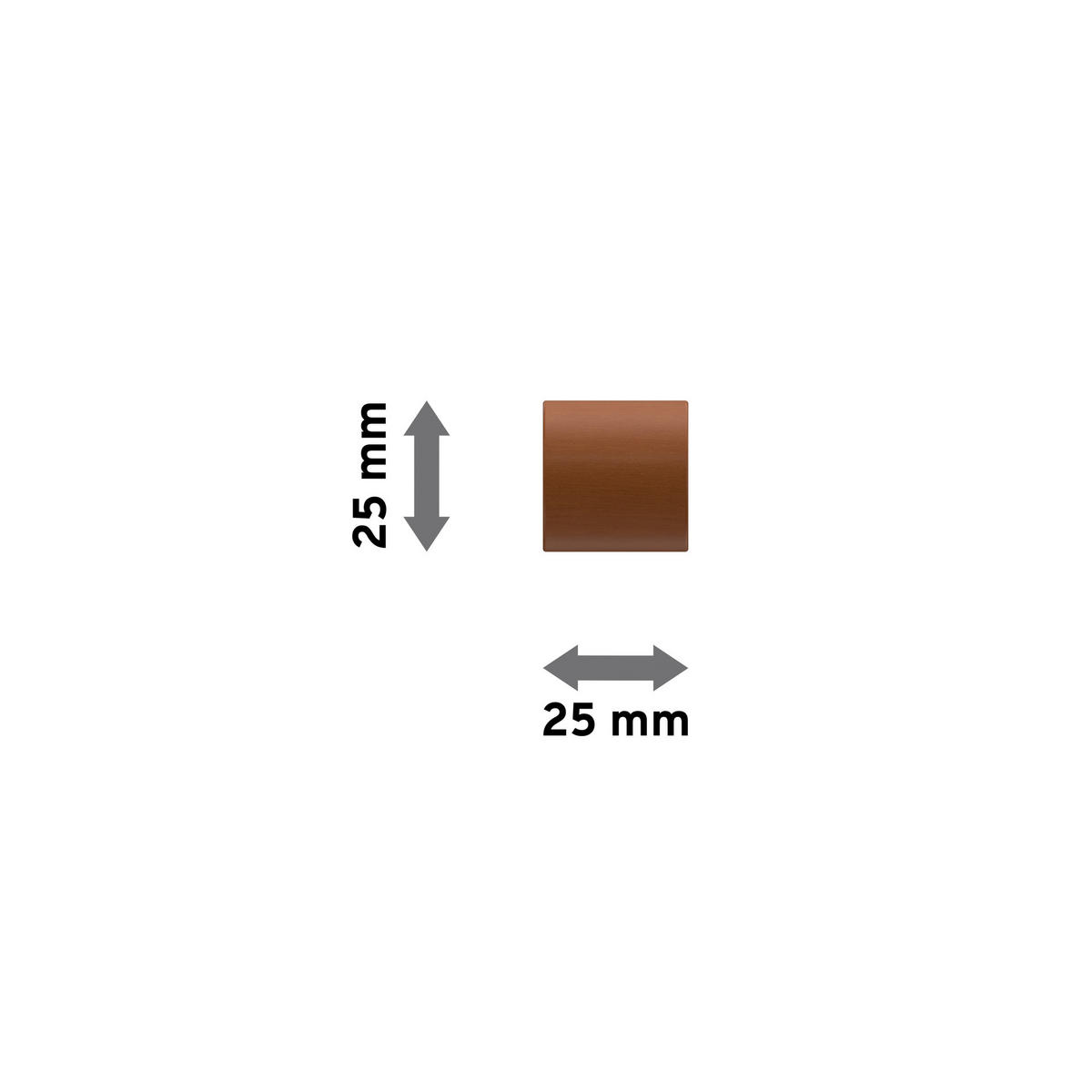 ENDSTÜCKE FÜR GARDINENSTANGEN 16 mm Ø, Pin Kirschbaum, Packung 2 Stück - Kirschbaumfarben, Holz (2.5/2.5/2.5cm) - INTERDECO