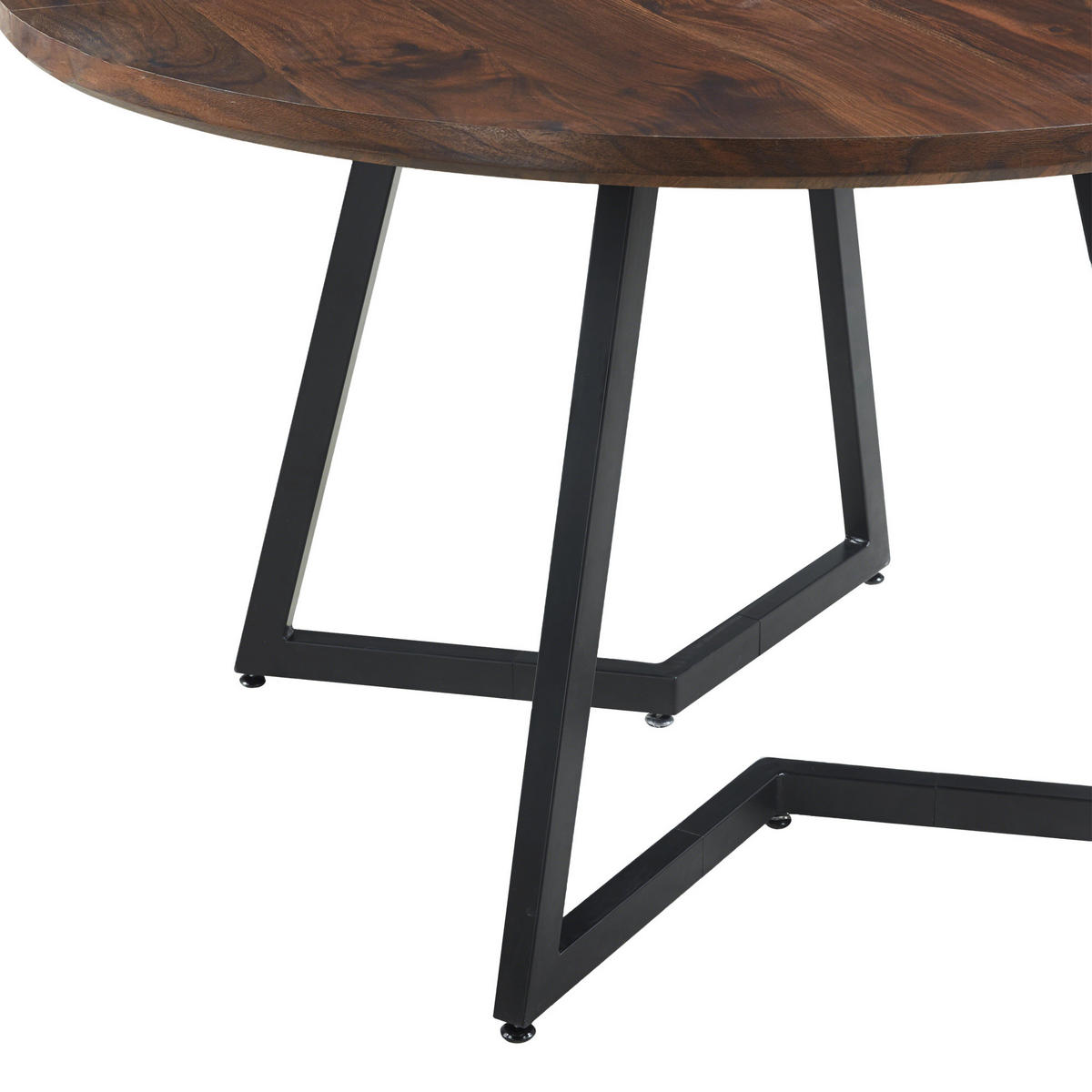 ESSTISCH 110/110/75 cm walnuss aus MDF mit Metallgestell - Walnussfarben, Holzwerkstoff (110/110/75cm) - OKWISH