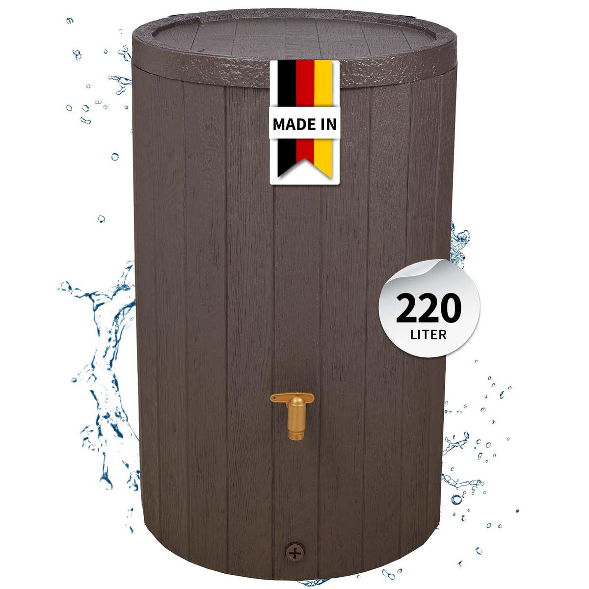 REGENTONNE 220 L, braun - Braun, Kunststoff (57/93/59cm) - 4rain