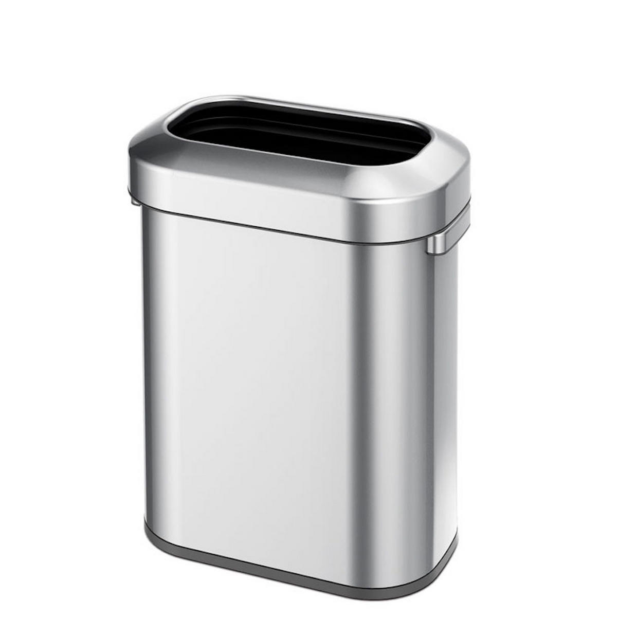 MÜLLEIMER Ovaler Offener 60 Liter 65x46,2x28,8 cm Silber - Silberfarben, Metall (46.2/65/28.8cm) - PROREGAL