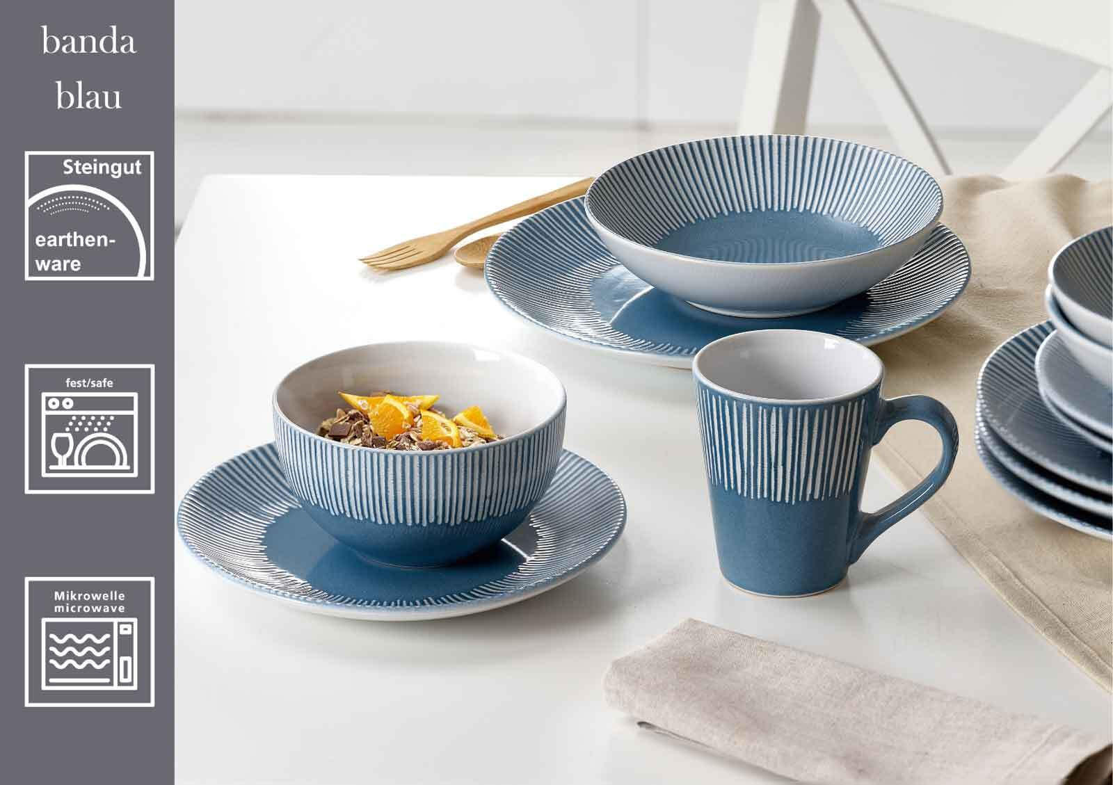 DESSERTTELLER Banda Blau ø 21 cm 6er Set - Blau, Keramik (21cm) - Ritzenhoff Breker