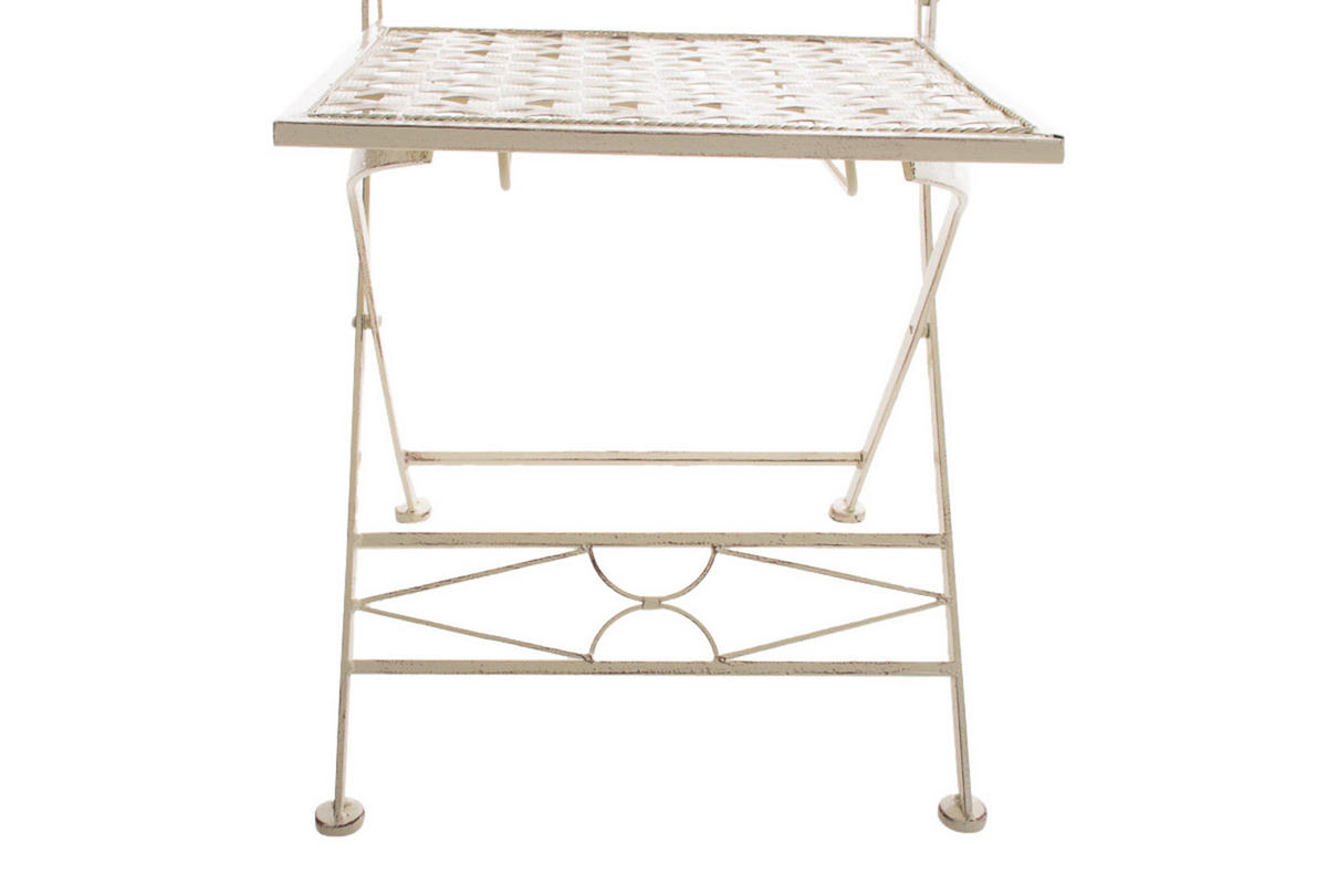 GARTENKLAPPSTUHL 2er Set Metall antik-creme - Creme, Metall (42/94/40cm) - CLP