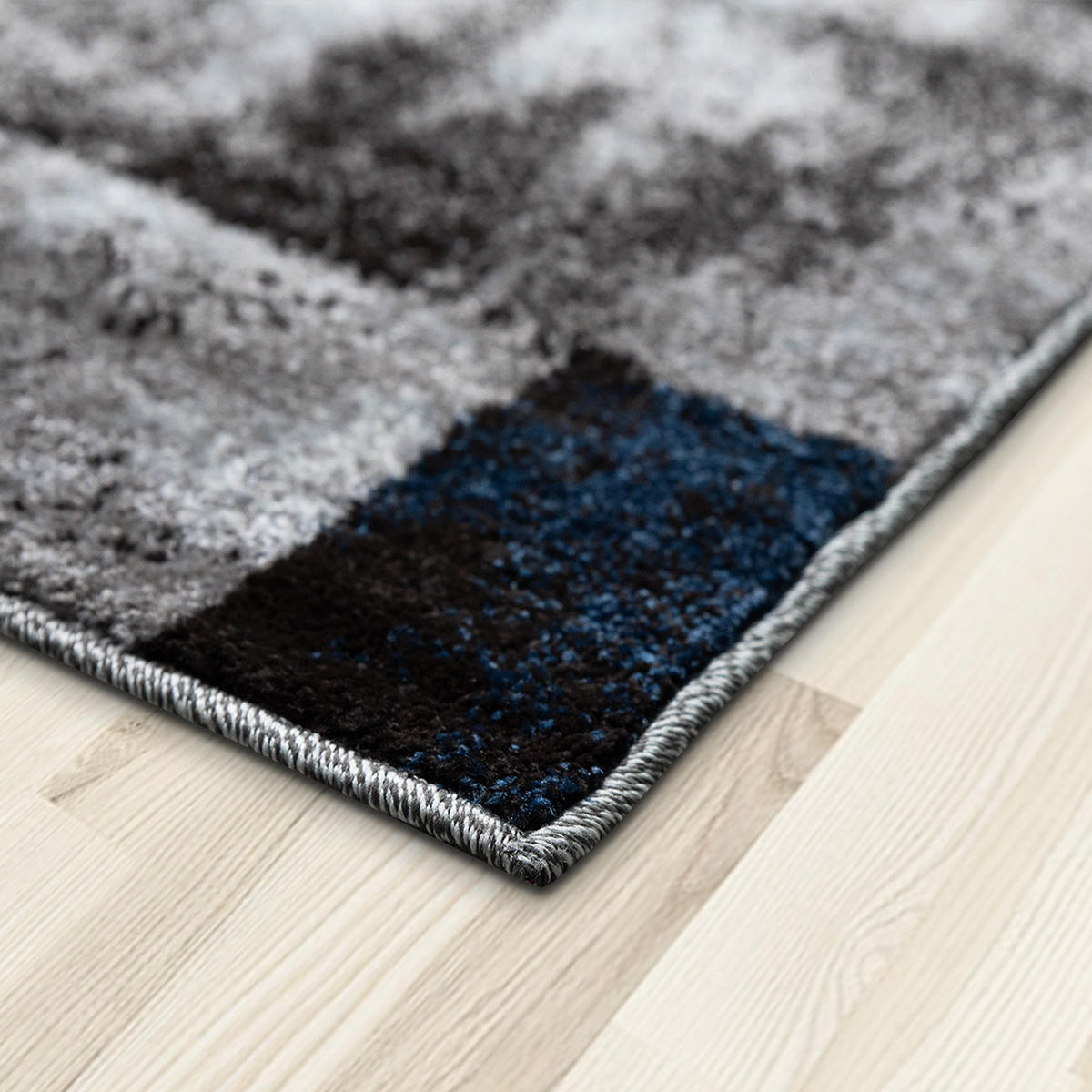 BETTUMRANDUNG Phönix abstraktes Design blau 1 x 67 x 340 cm, 2 x 67 x 140 cm Set 3-teilig - Blau, Kunststoff/Textil (67/620cm)