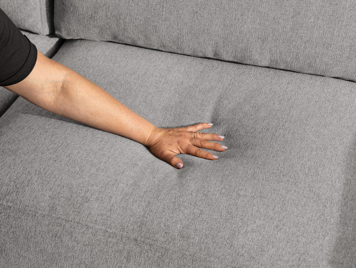 ECKSOFA Lennon aus Hellgrau Strukturstoff mit Schlaffunktion und Bettkasten - Hellgrau/Schwarz, Holz/Kunststoff (137/264cm) - S-Style