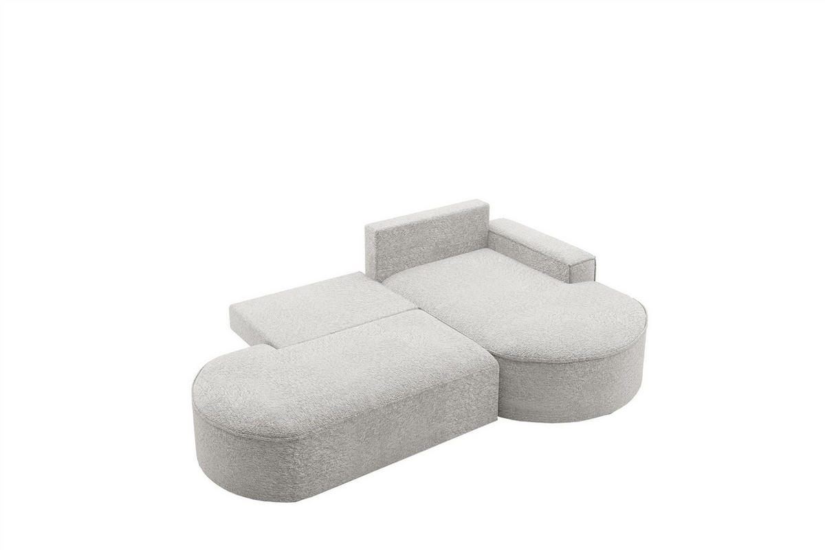 ECKSOFA Girona Mit Schlaffunktion - Hellgrau, Holzwerkstoff/Textil (278/179cm) - Fun Möbel