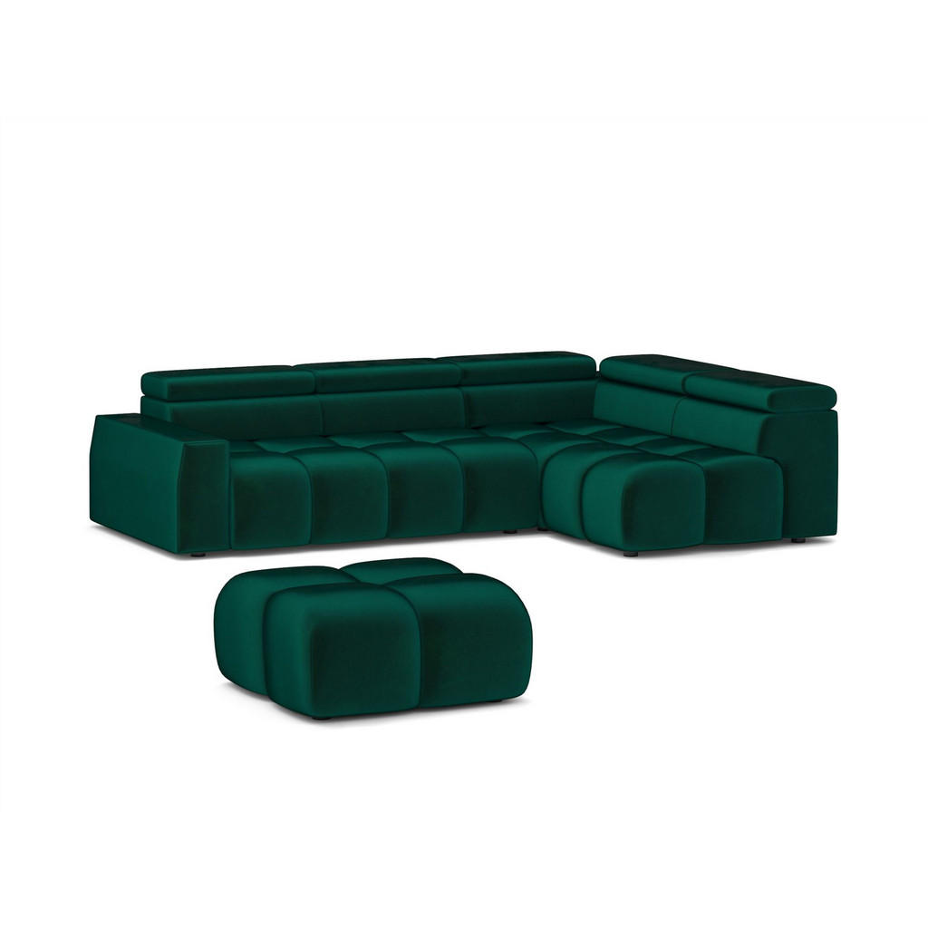 Thumbnail - Fun Möbel Polsterhocker, Grün, Textil, 85x44x85 cm, Wohnzimmer, Hocker, Sitzhocker