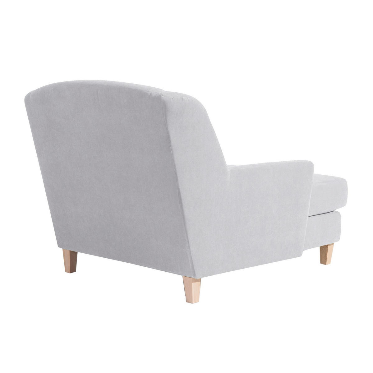 SESSEL XXL Karil Bezug Veloursstoff Buche natur / silber - Grau, Kunststoff (142/107/136cm) - 58aufmkessel