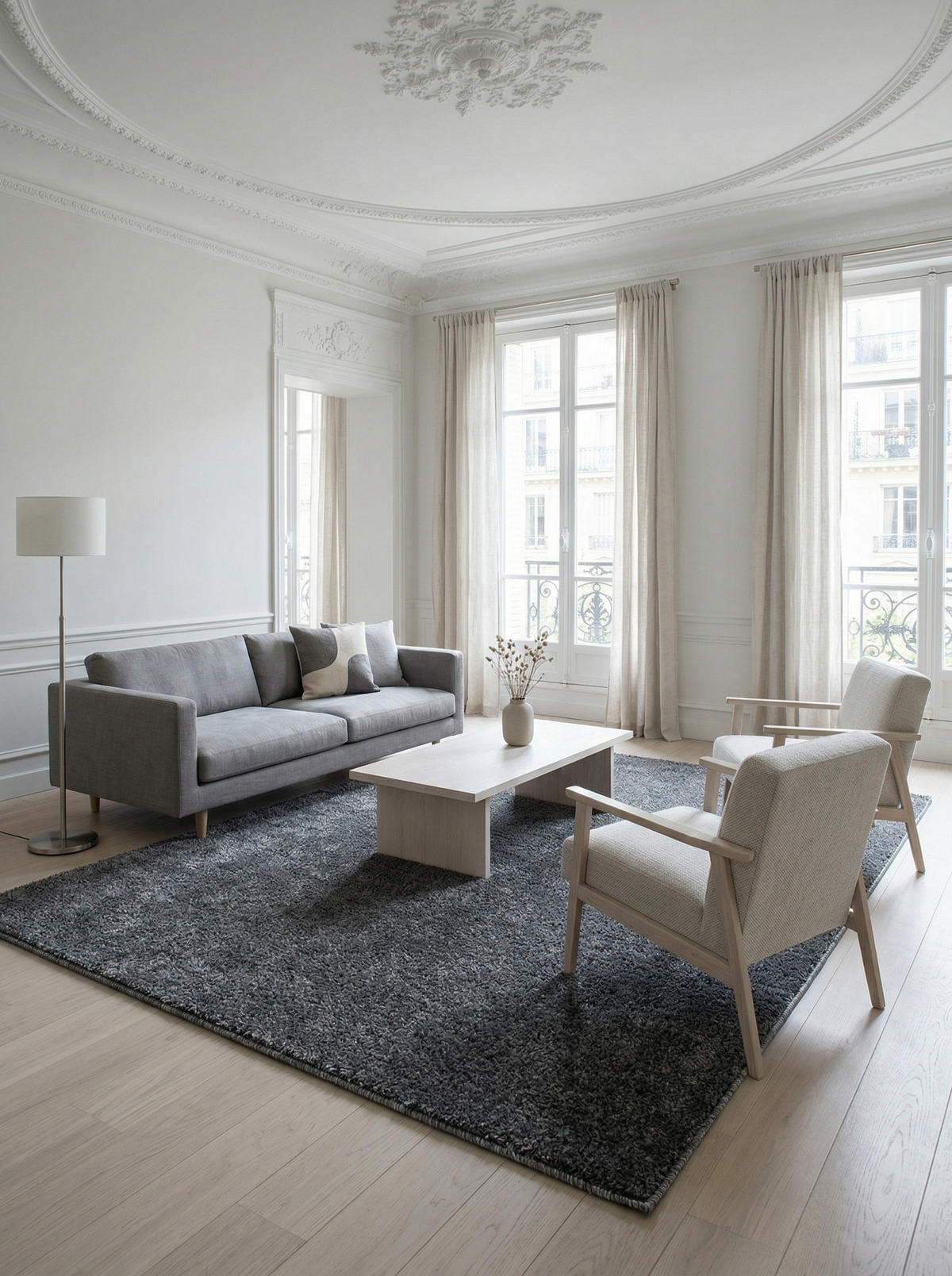 TEPPICH Kurzflor Uni Polypropylen Wohnzimmer Grau Rechteckig 200x290 - Grau, Textil (200/290cm) - KADIMA DESIGN