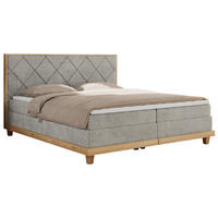BOXBETT CAICOS 160/200 - Hellgrau Struktur - H4 - Hellgrau, Holz/Textil (160/200cm) - MKS