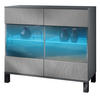 KOMMODE Bari Scratchy Metal - Silberfarben, Holzwerkstoff (92.5/84.5/35cm) - Vladon