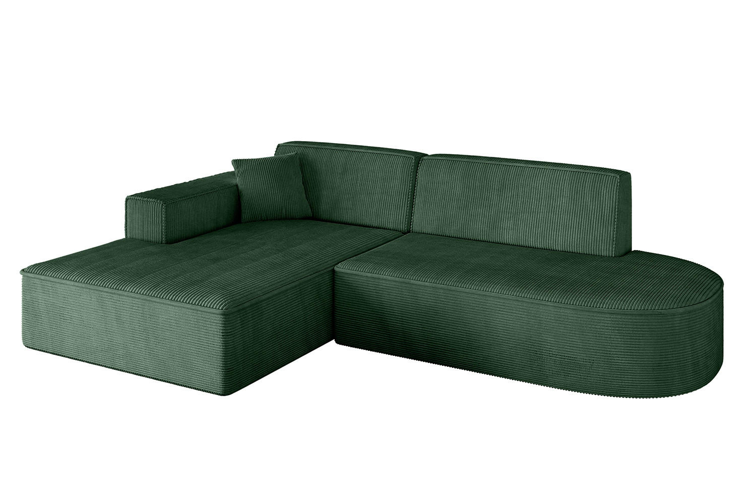 ECKSOFA Ottomane Links IREA-L1-v4 - 233x165x72,5 cm Grün - Grün, Holzwerkstoff/Textil (233/165cm) - ALTDECOR