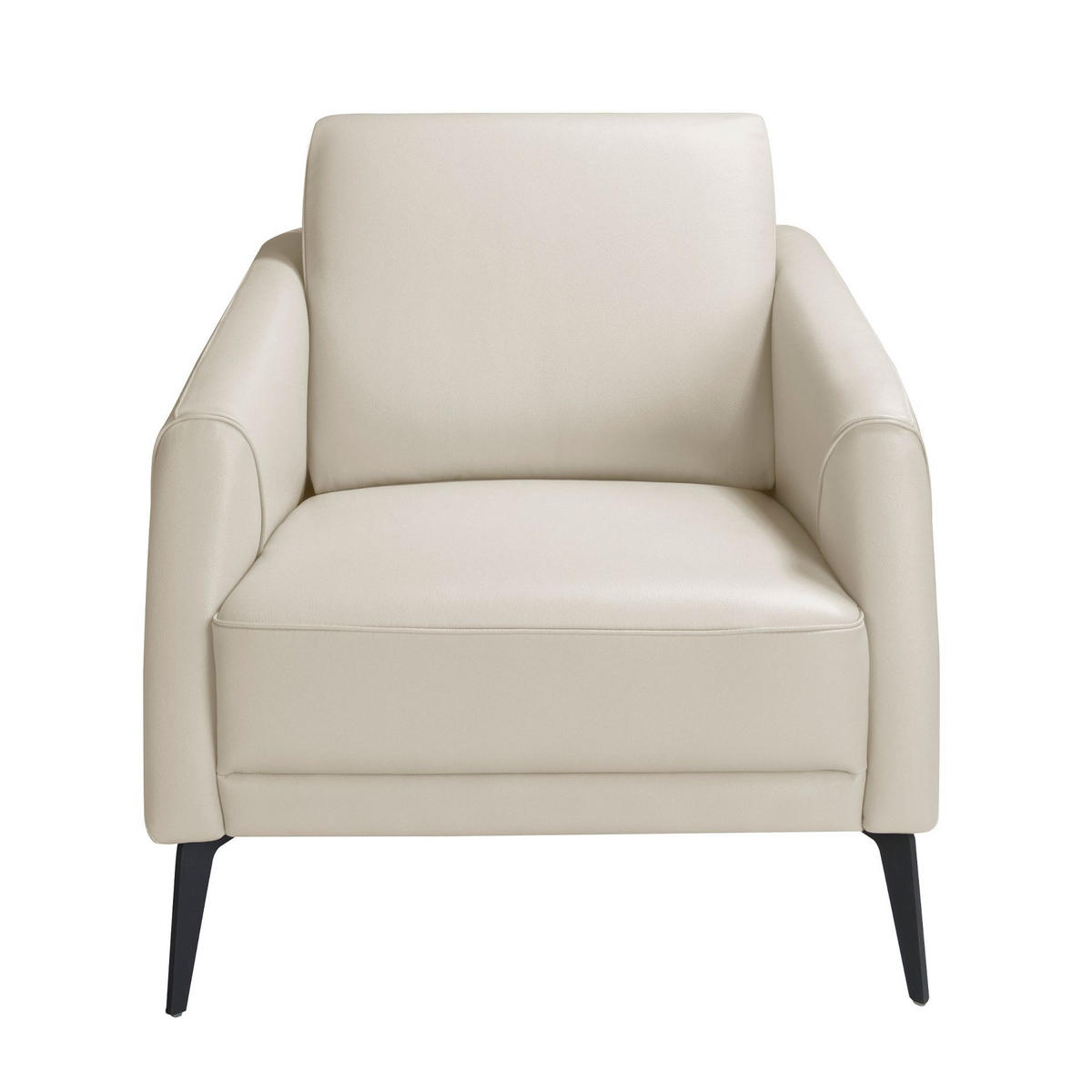 SESSEL Taupegrauer Ledersessel 78/80/82 cm - Hellgrau/Schwarz, Leder (78/82/80cm) - ANGEL CERDA