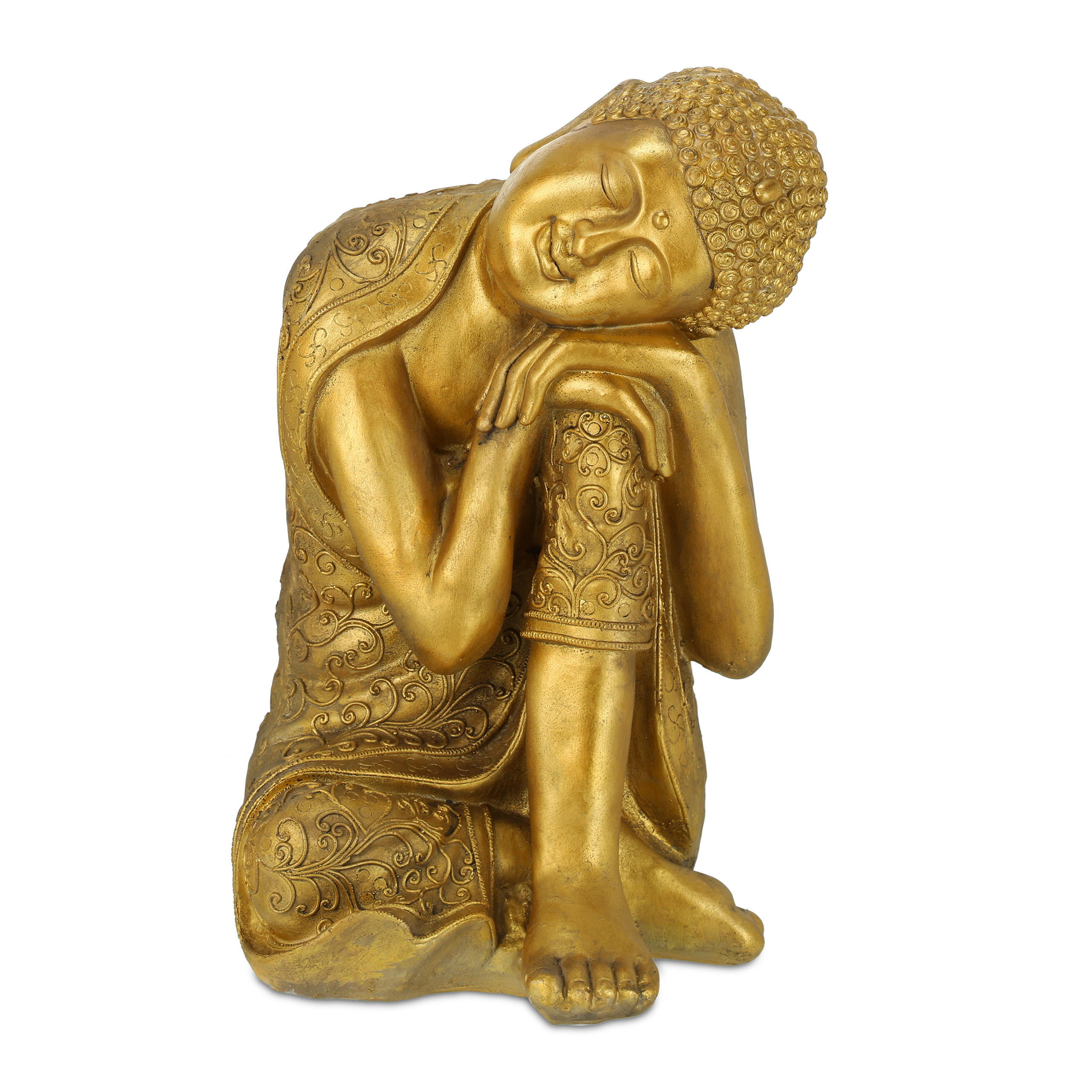 BUDDHA-FIGUR - Goldfarben, Kunststoff (40/61/37cm) - Relaxdays