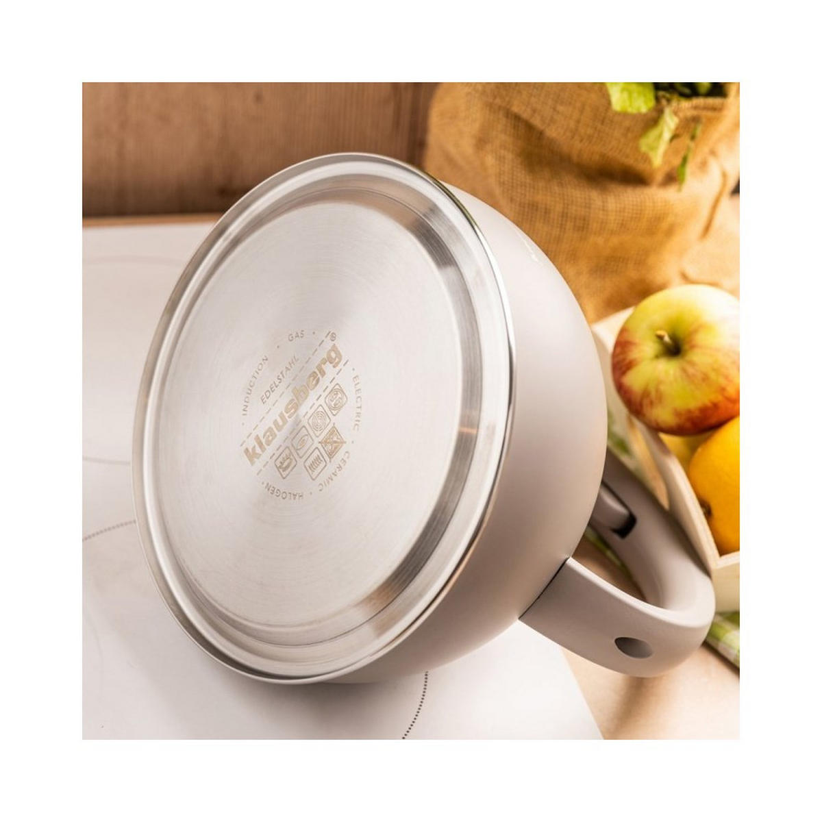 WASSERKESSEL Grau 23/21/22 cm KB7912 - Grau, Metall (23cm) - Klausberg 