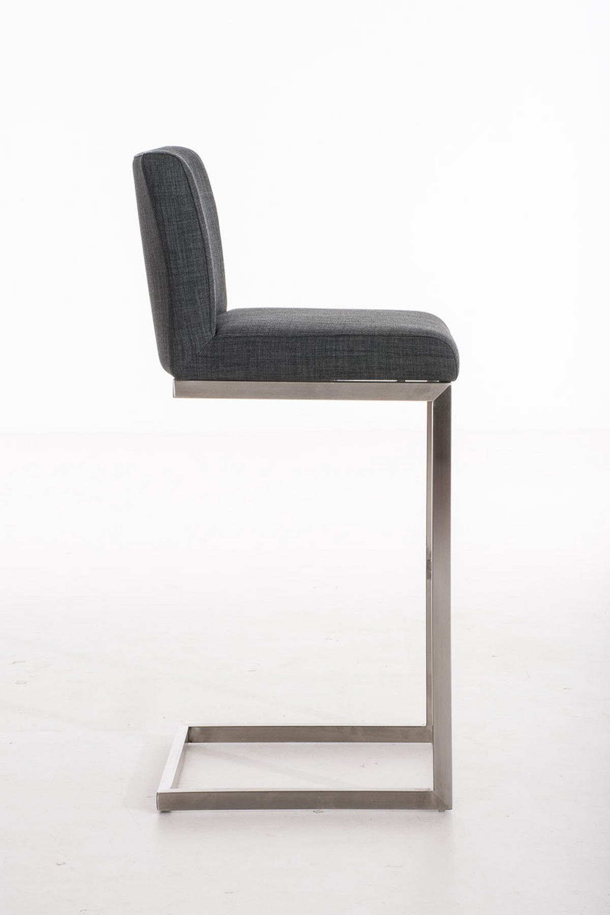 BARHOCKER Stoff Dunkelgrau - Chromfarben/Dunkelgrau, Textil/Metall (42/104/48cm) - CLP