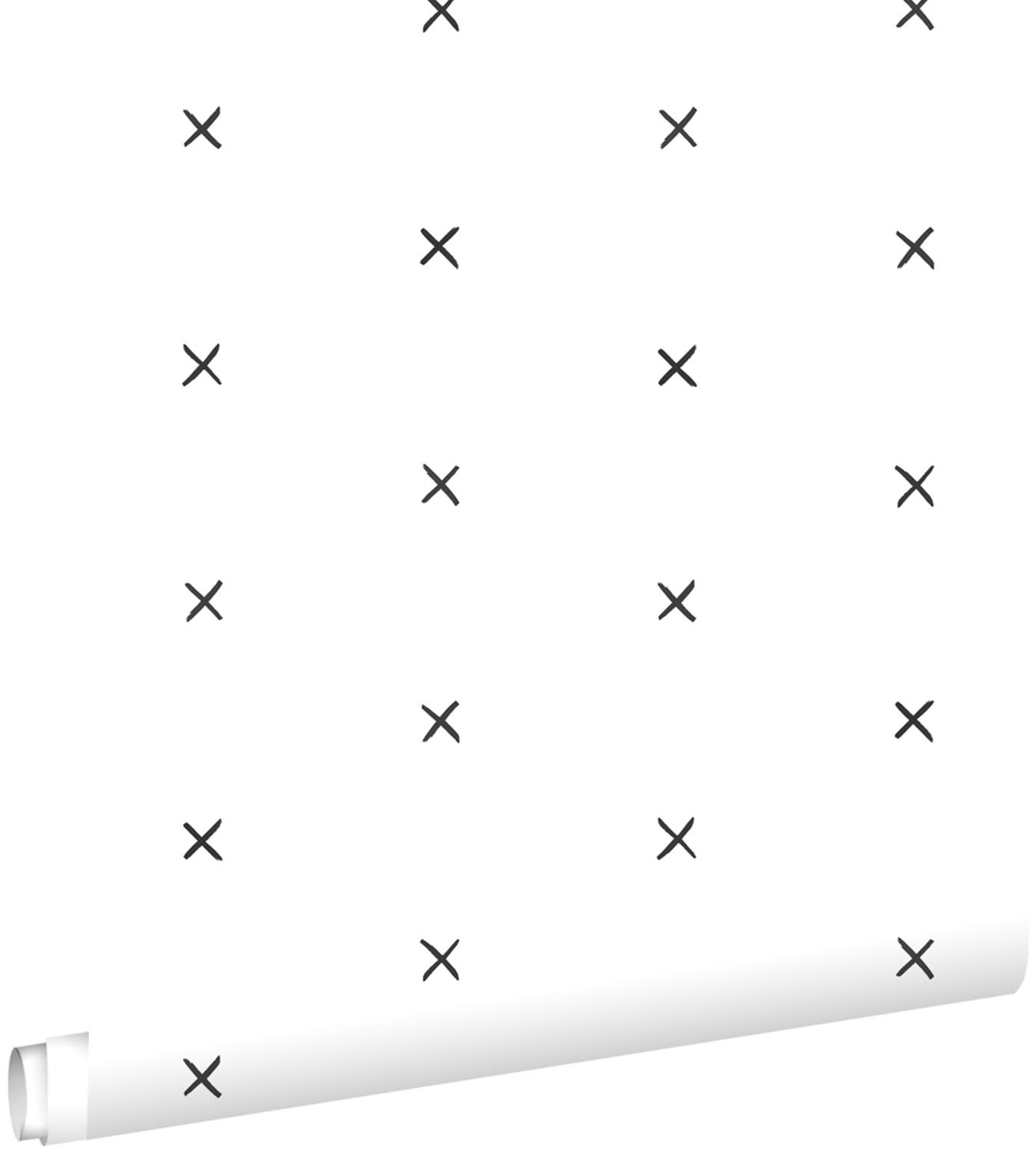 TAPETE grafisches Motiv 53 cm x 10.05 m - Schwarz, Papier (53/0.1cm) - ESTAhome