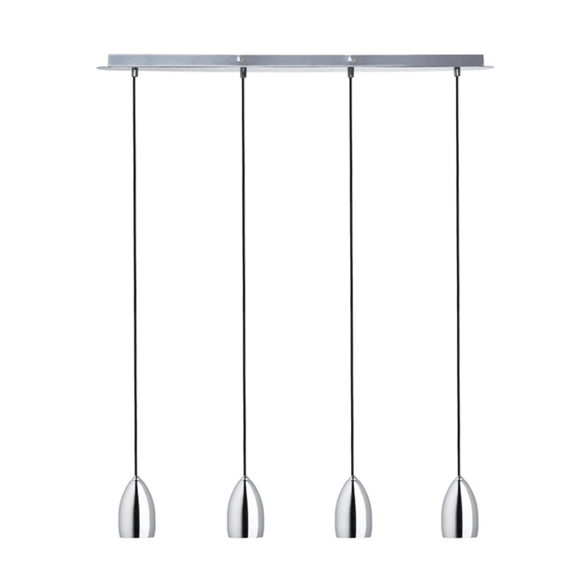 PENDELLEUCHTE BABADES IV Chrom 140 W - Chromfarben, Metall (30/30/120cm) - Rendl