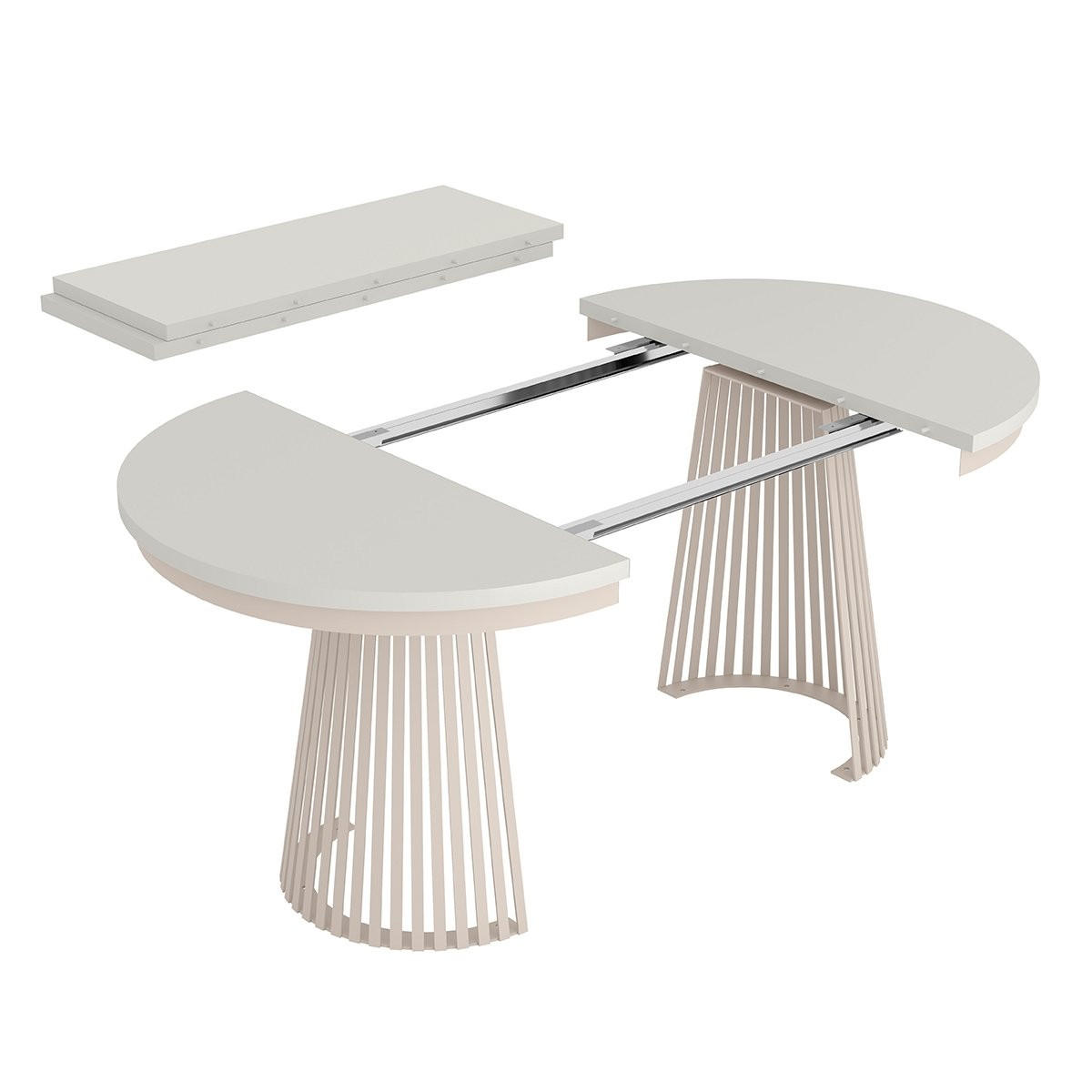 ESSTISCH TRAVIS Ausziehbar 100 - 180 / 100 x 76,6 cm - Kaschmir/Weiß, Holz (100/100/76.6cm) - MASSENO