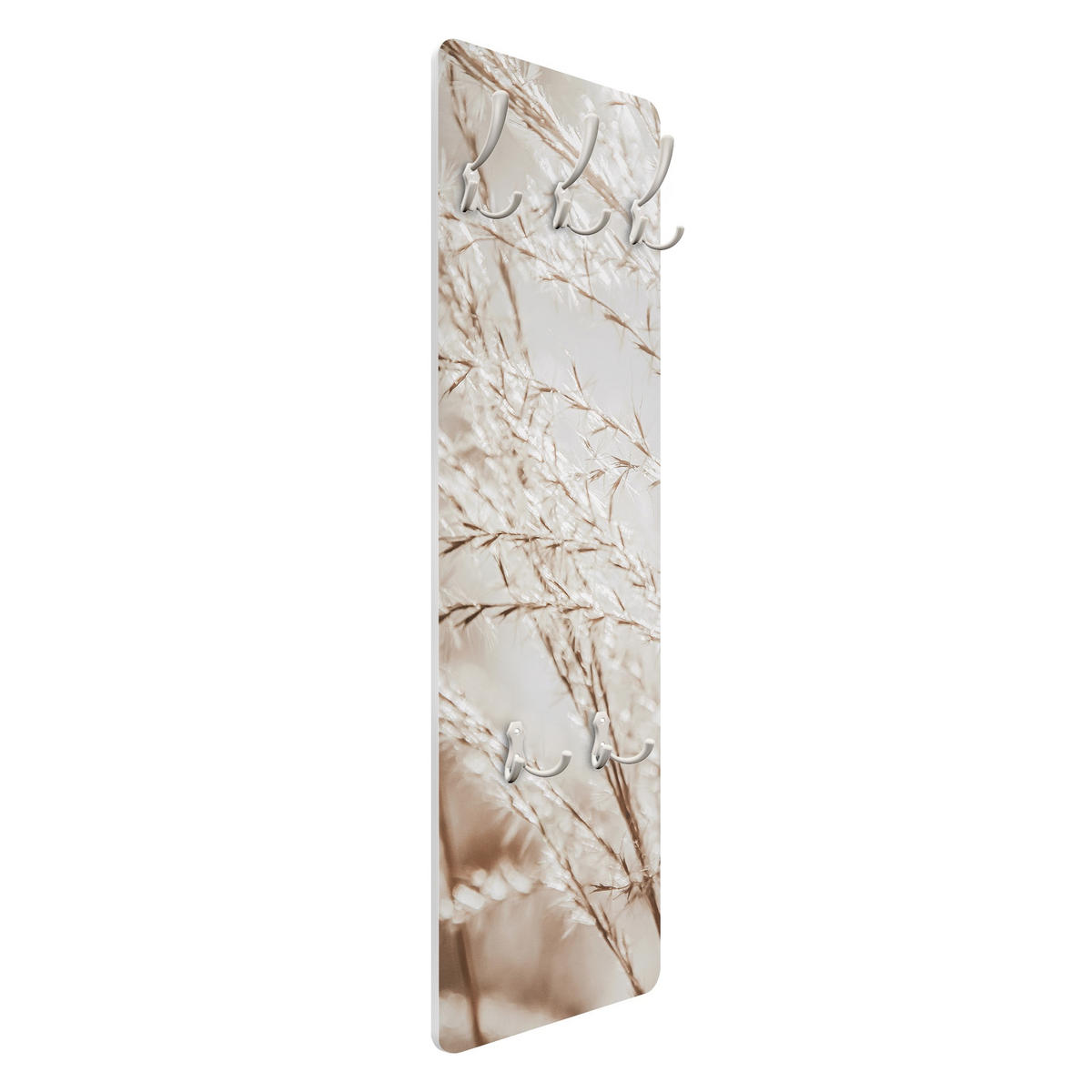 WANDGARDEROBE - Pampasgras Close Up 34/105 cm - Beige, Holzwerkstoff (34/105/1.6cm) - Bilderwelten